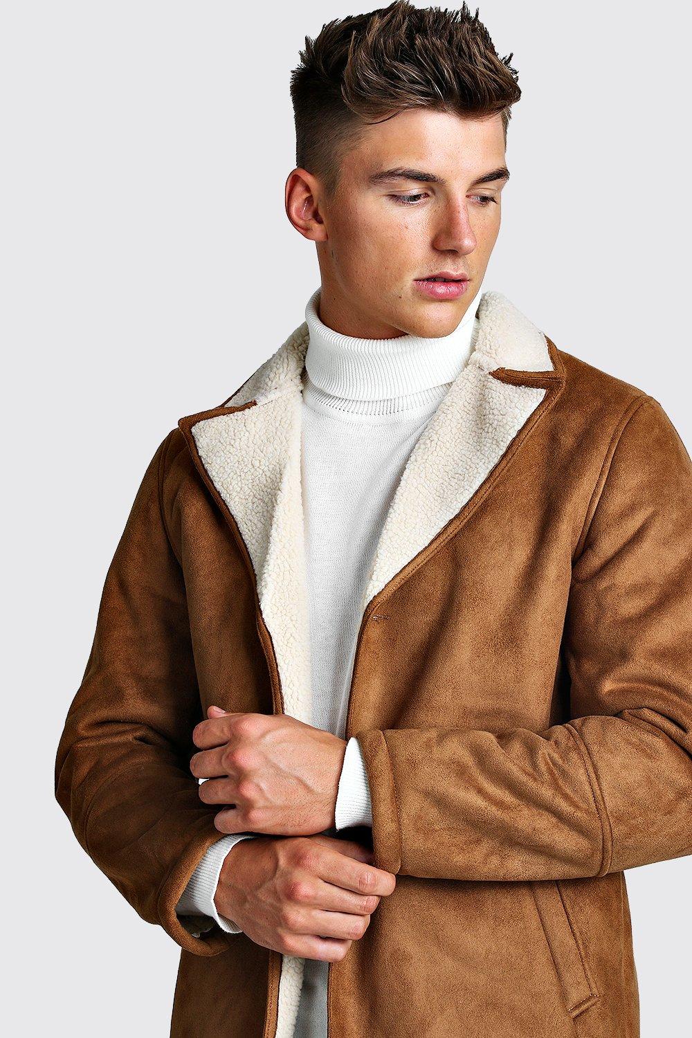 suedette borg overcoat