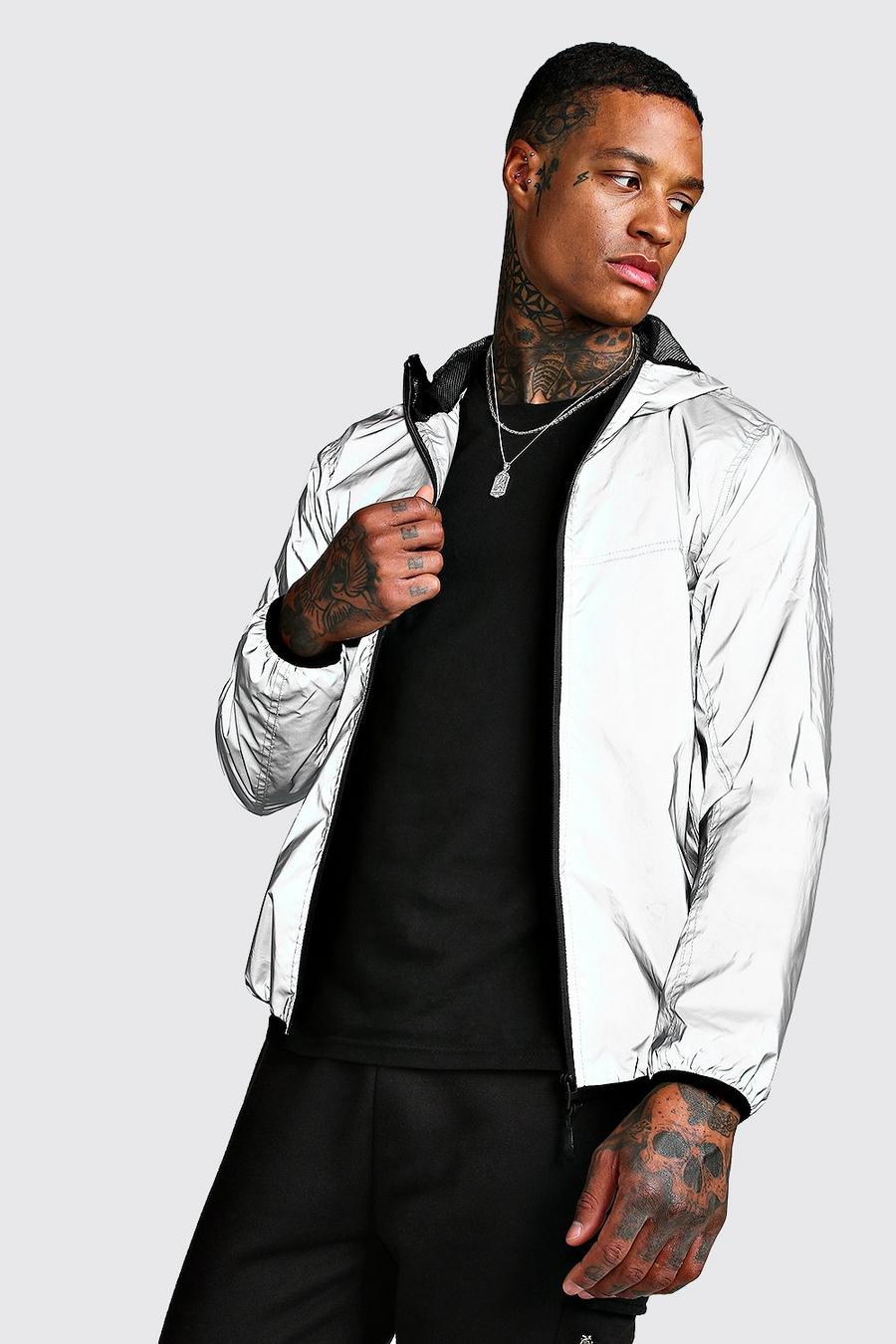 Reflective Hooded Jacket, Silver image number 1