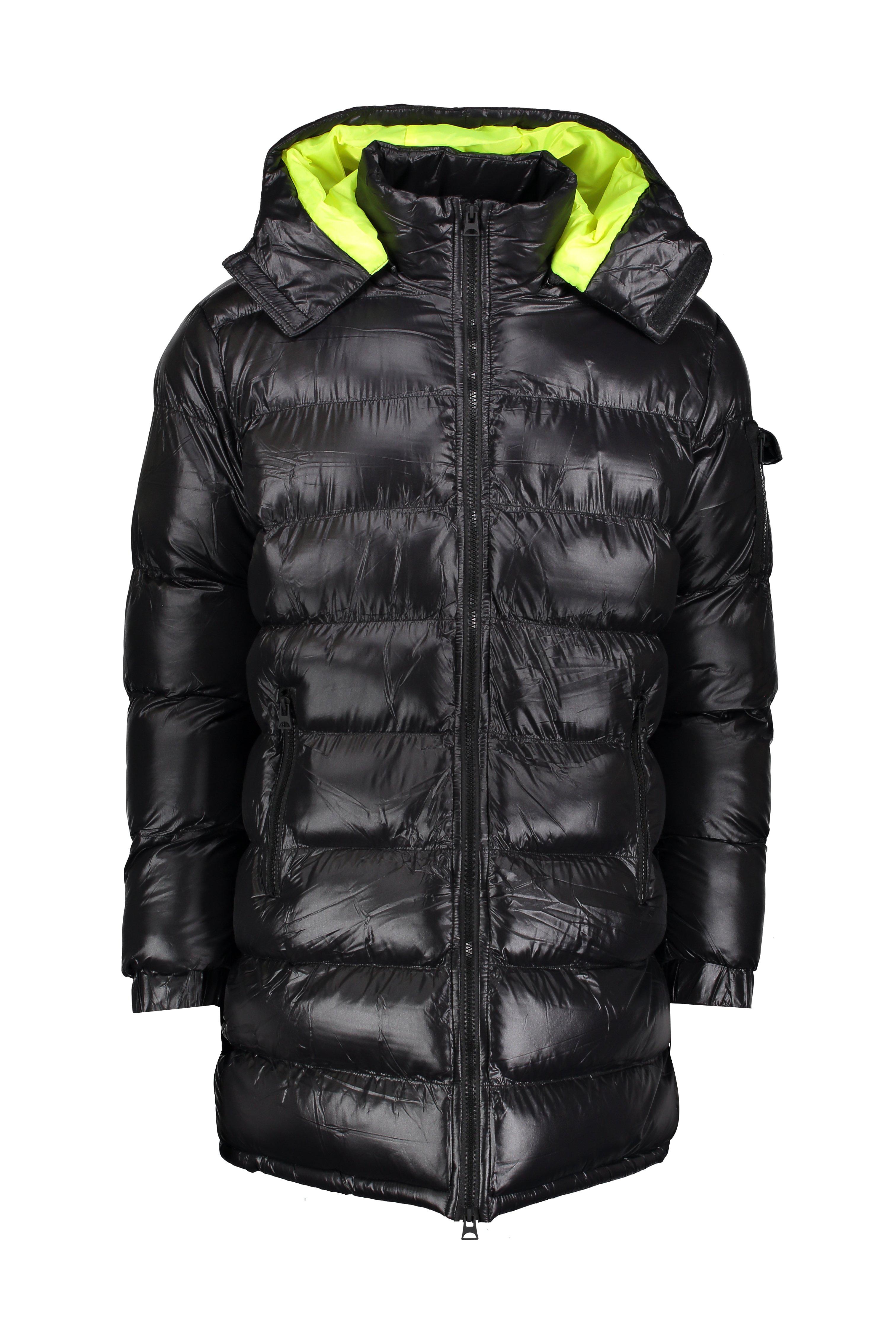 long down high shine puffer coat