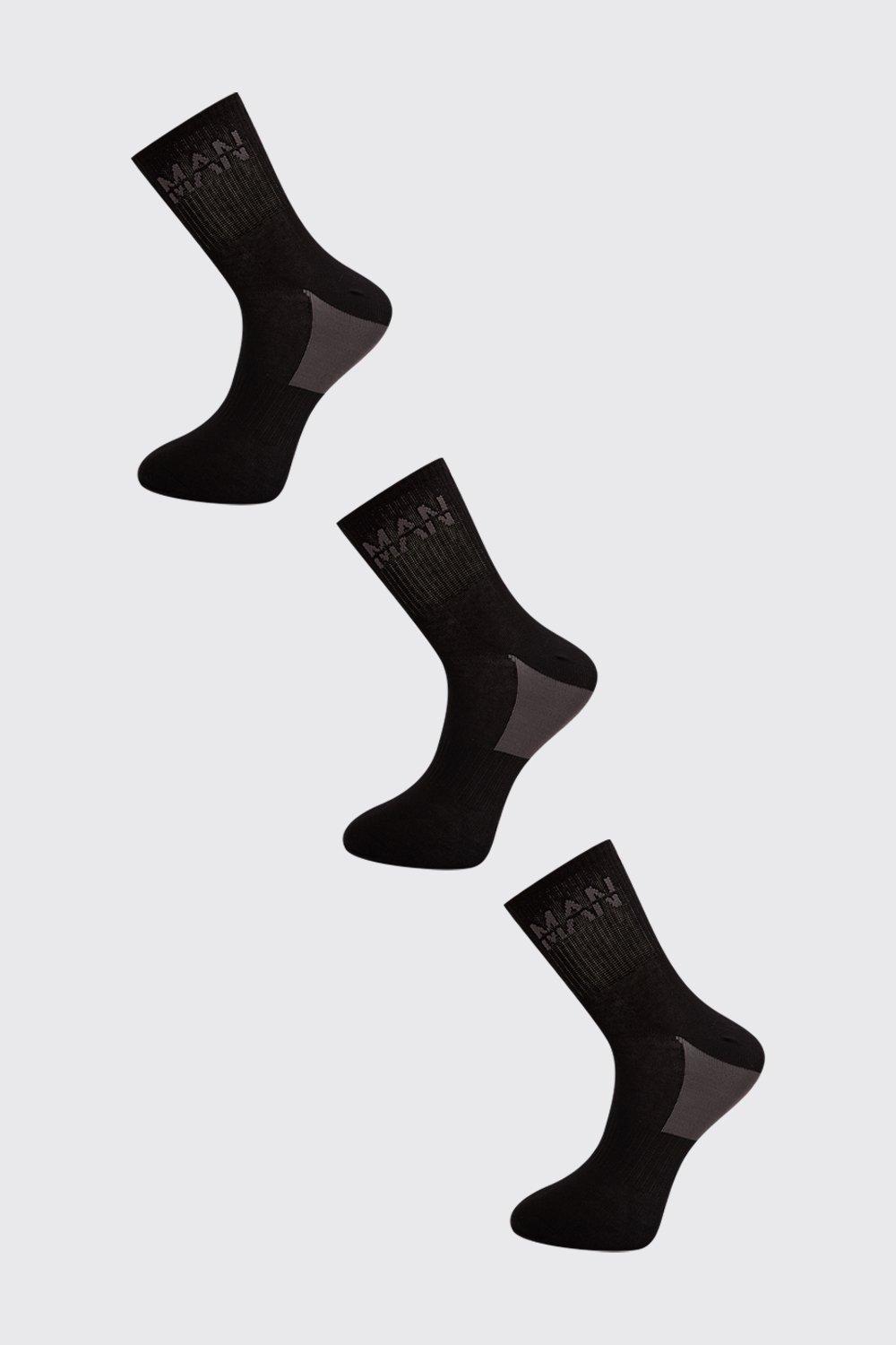 PACK 3 PARES CALCETINES HOMBRE NEGRO