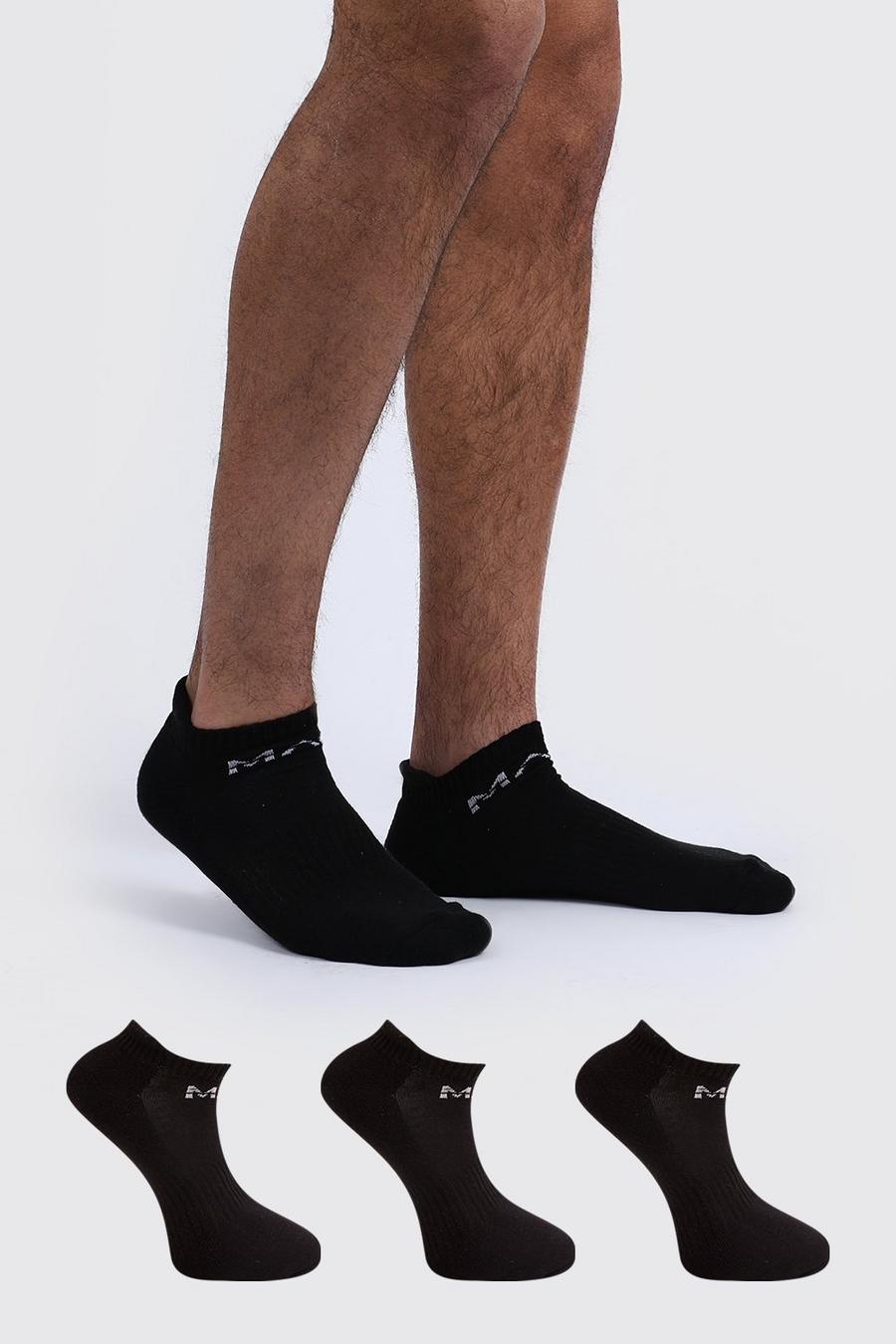 Black 3 Pack Man Dash Active Cushioned Sneaker Sock image number 1