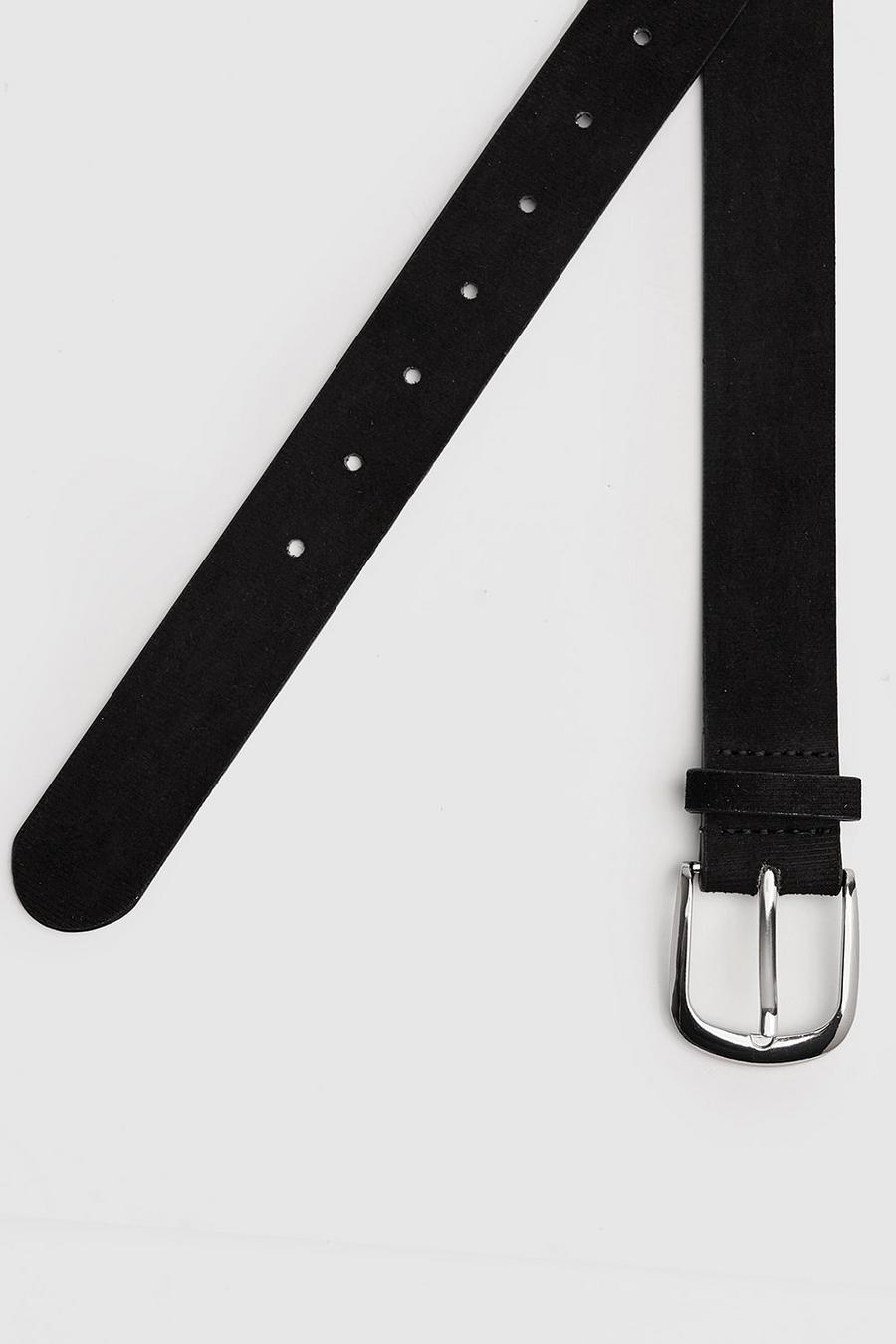 Cintura nera classica in camoscio sintetico image number 1