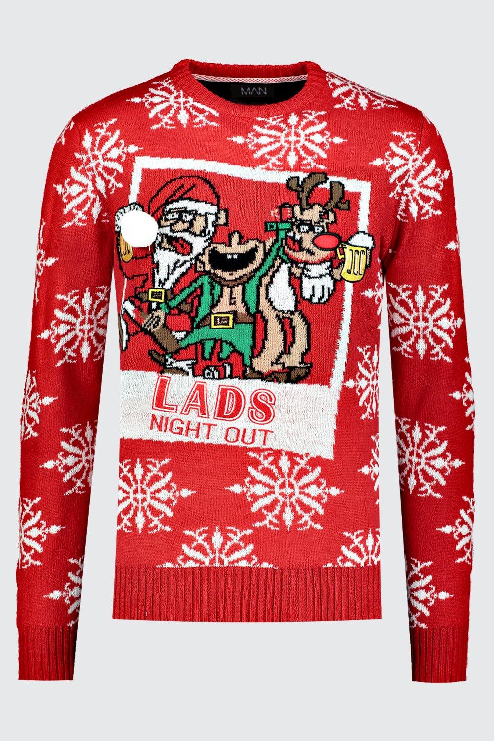 out with the lads christmas jumper