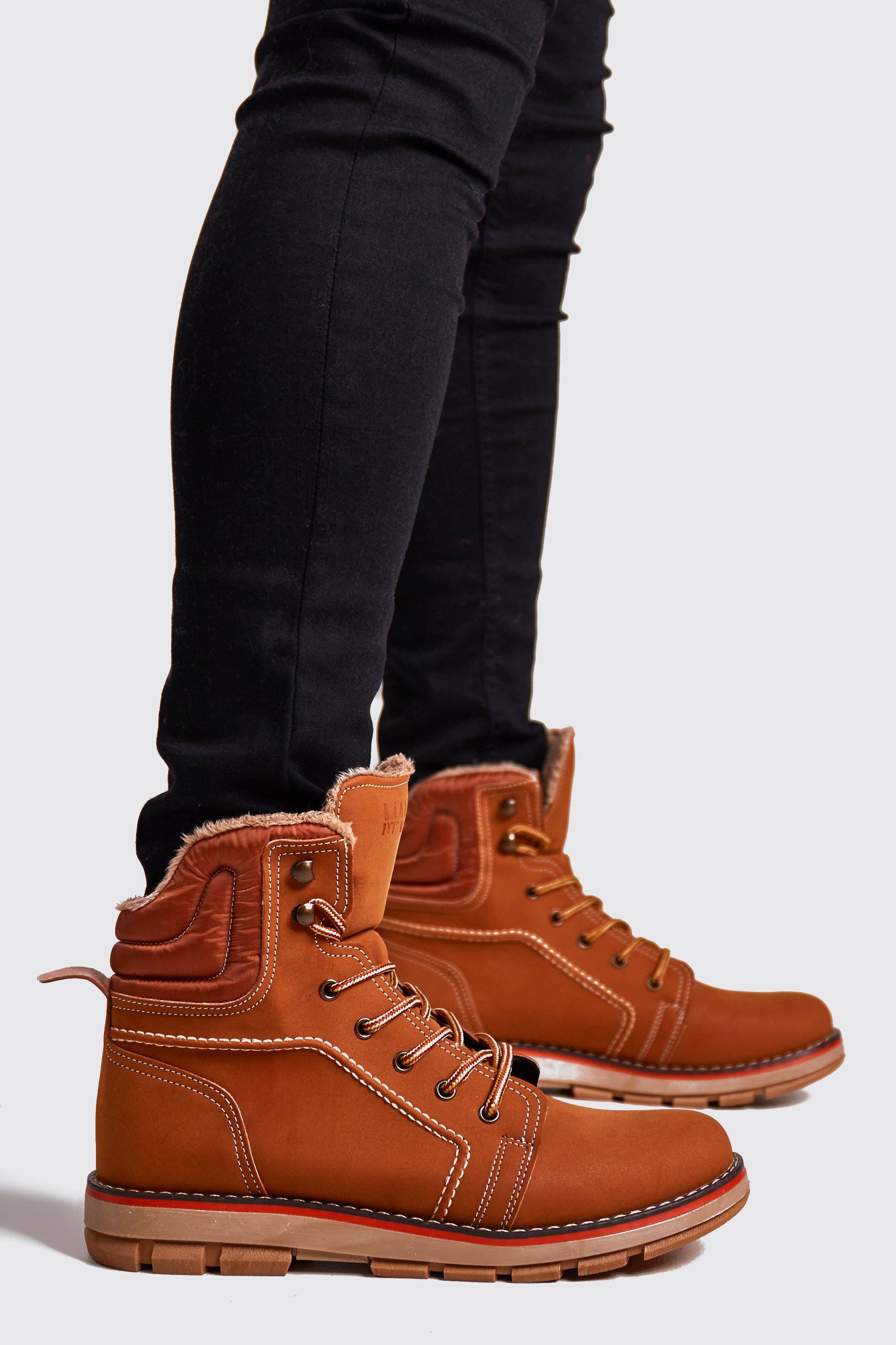 fur lined hiker boots