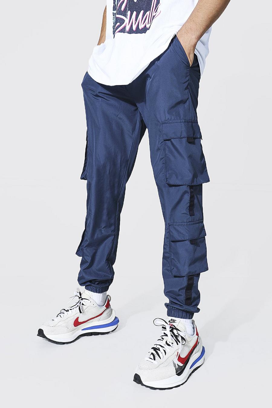 נייבי blu oltremare מכנסי דגמ"ח עם שכבת בד פנימית וכיתוב Official Man image number 1