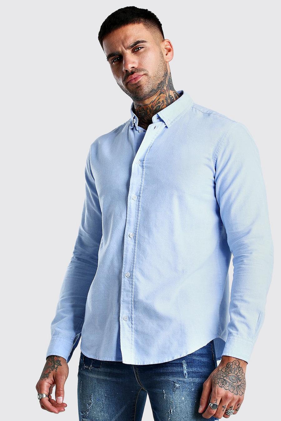 Camisa oxford de manga larga, Azul claro image number 1