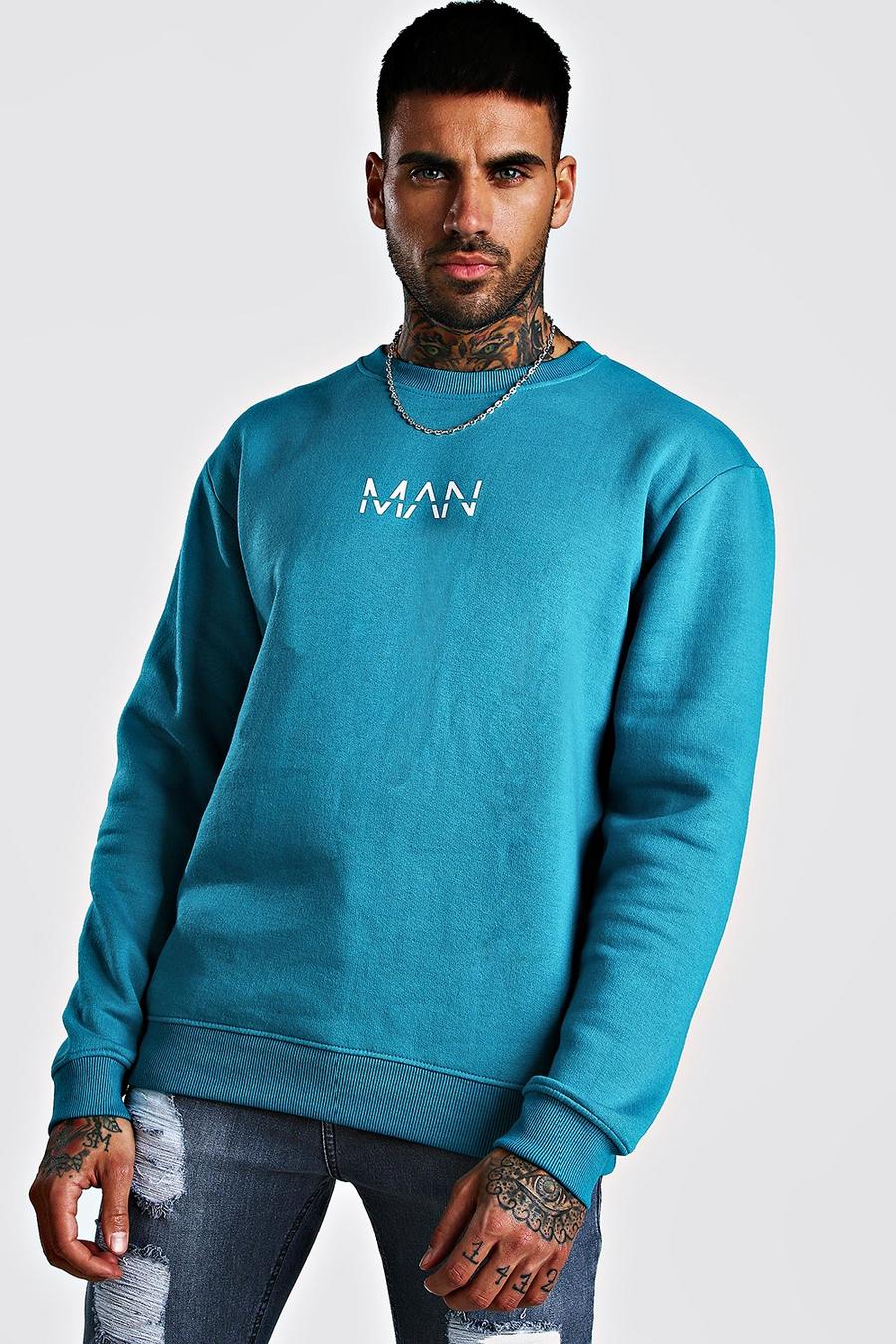 Original MAN Sweatshirt i fleece med tryck image number 1