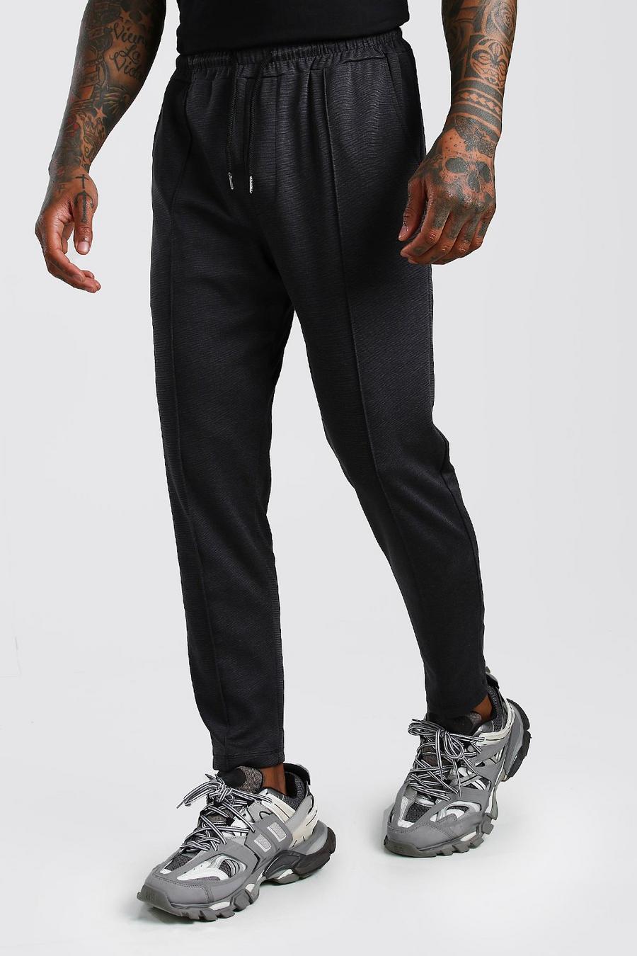 Black Smart Jogger Pants With Pin Tuck image number 1