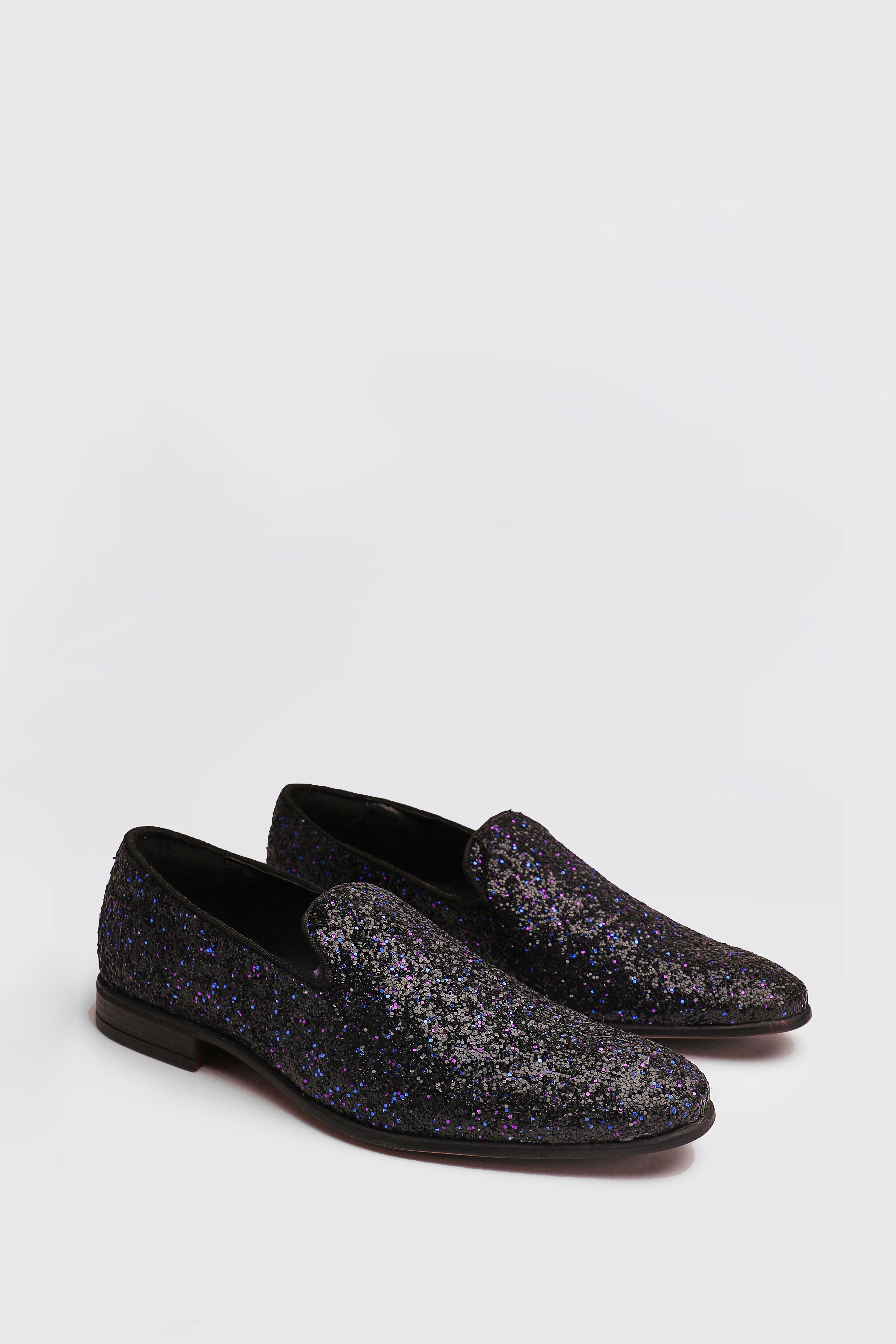 Sparkly clearance black loafers