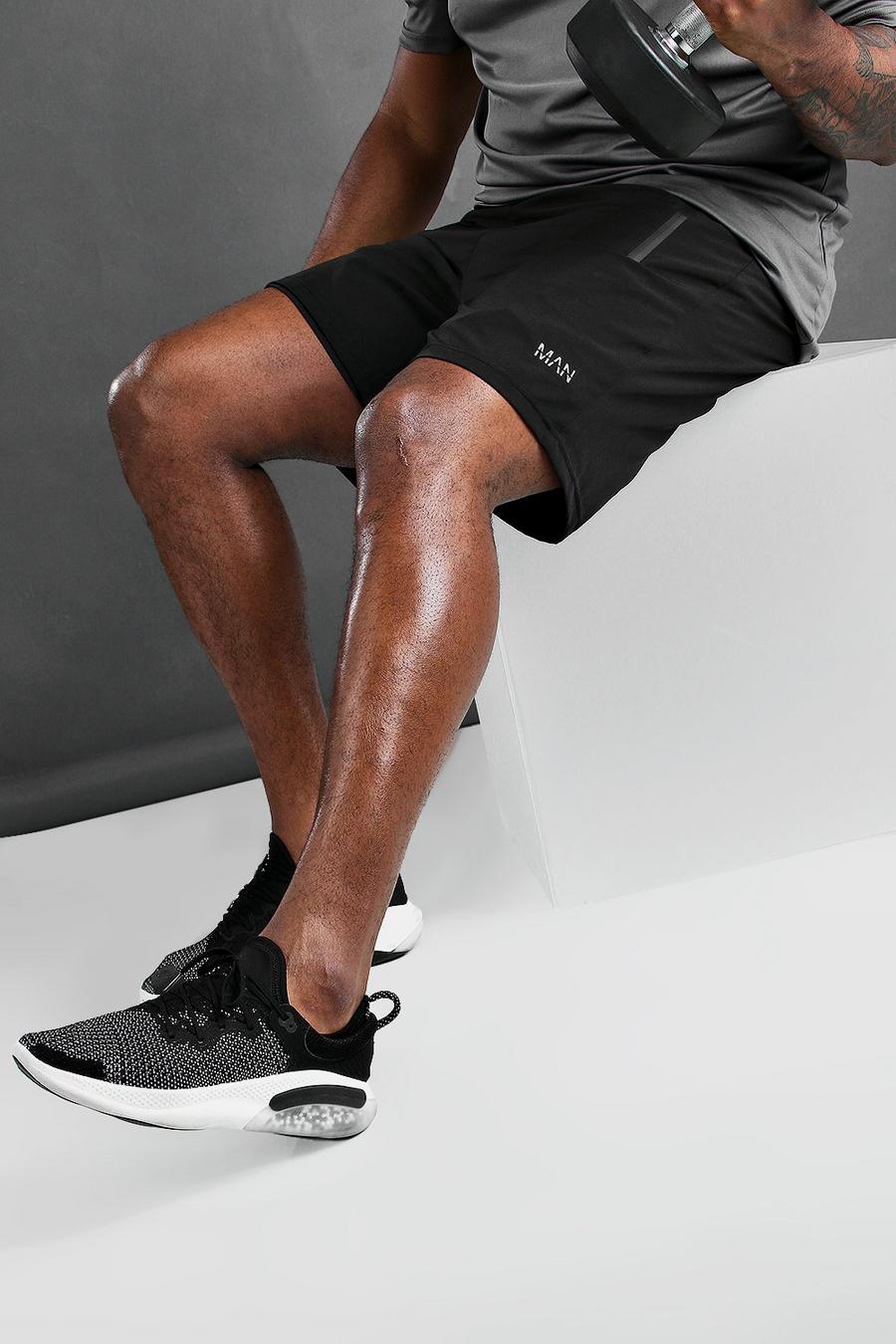Black Plus Size MAN Active Shorts image number 1
