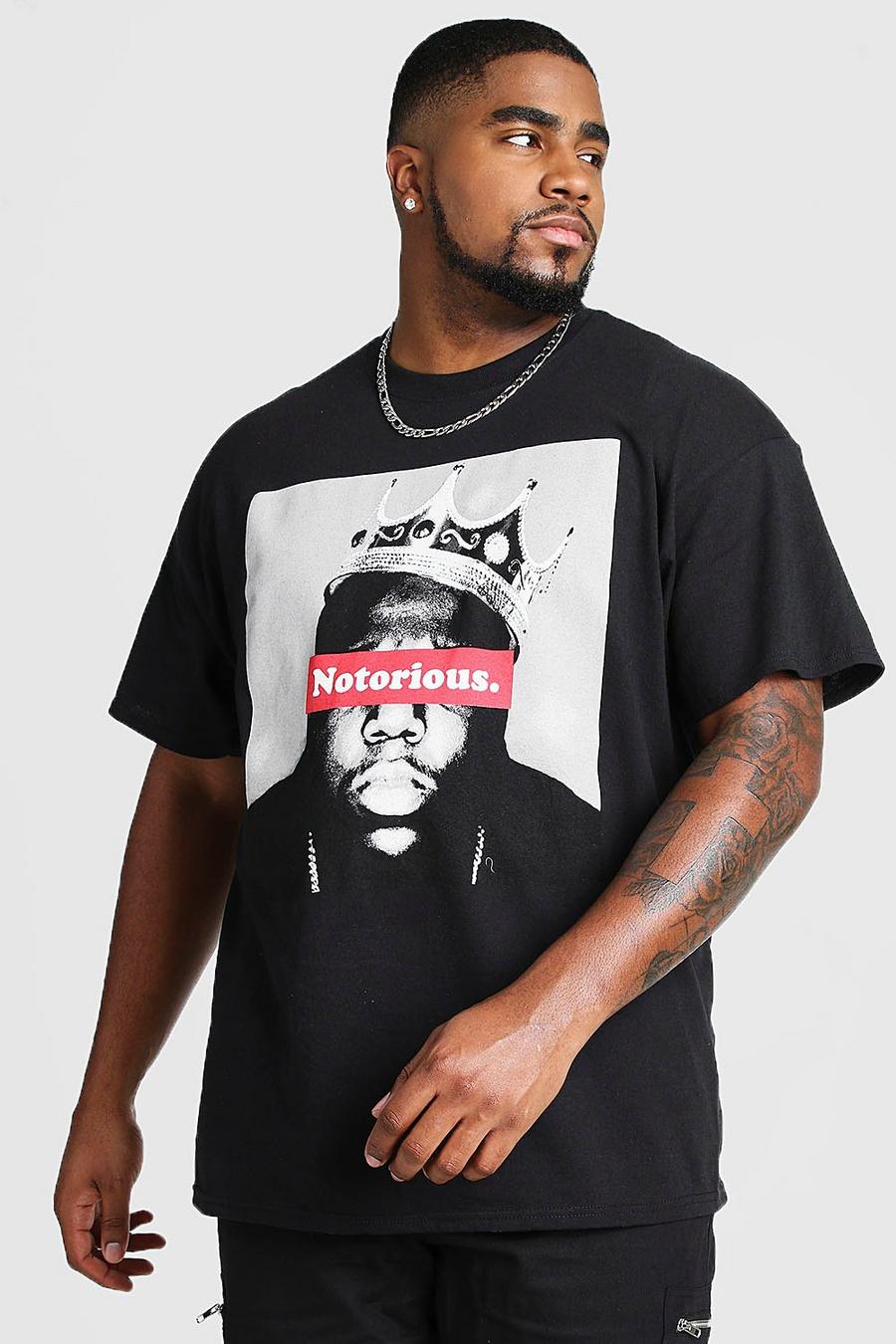 Black Big & Tall - "Notorious" T-shirt med tryck image number 1