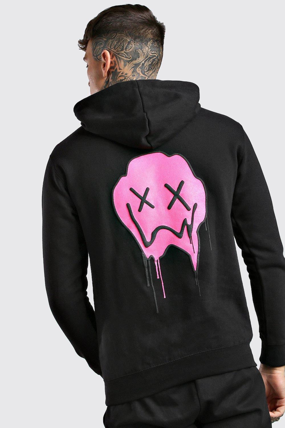 black hoodie with back print