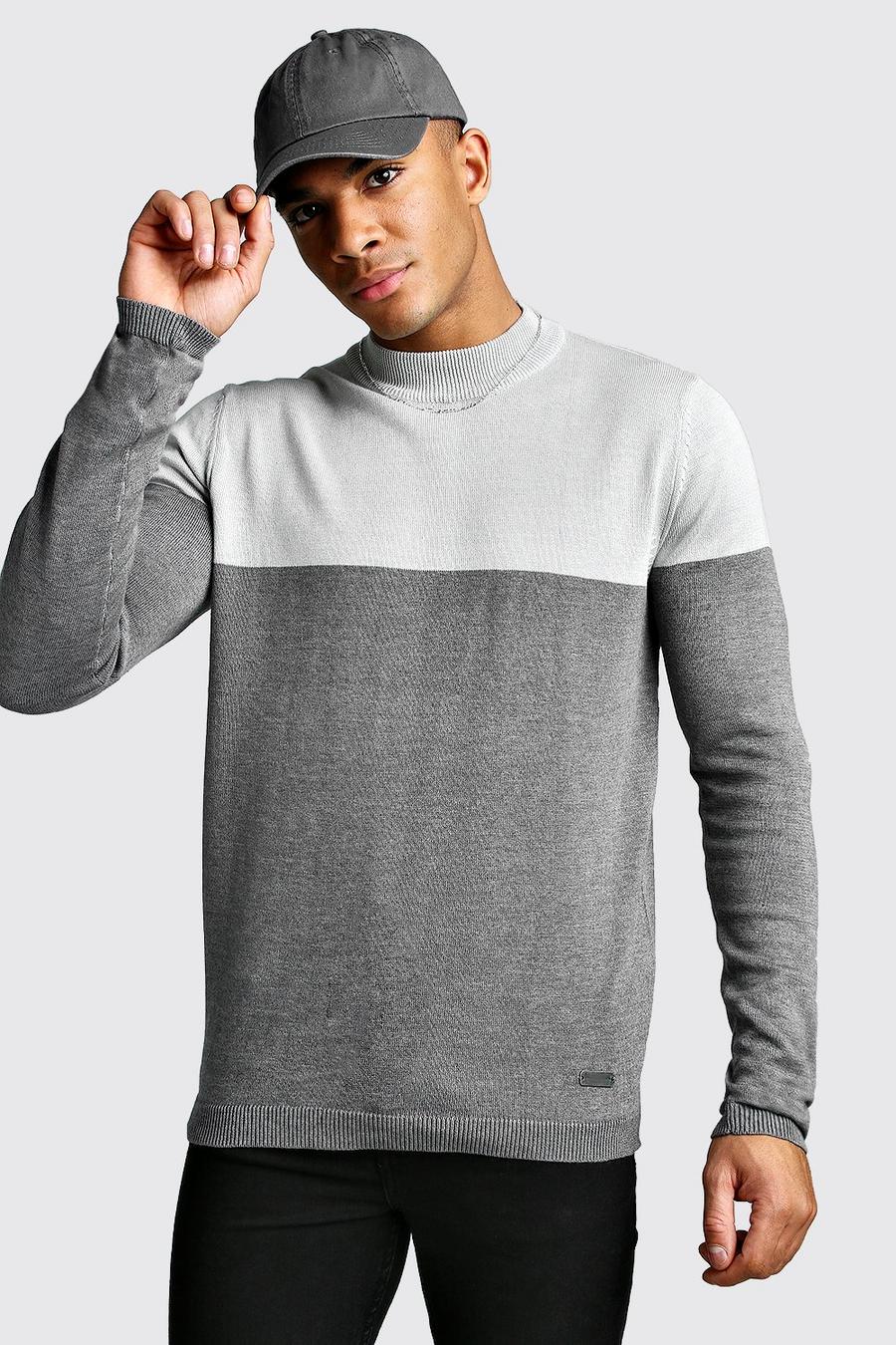 Colour Block High Neck Sweater image number 1
