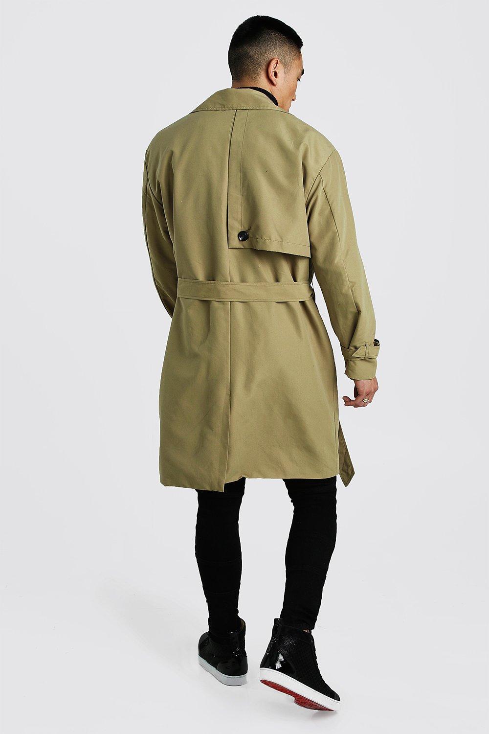 Boohoo trench hotsell coat mens