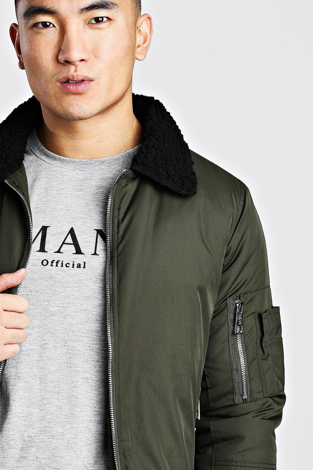 Borg bomber jacket mens sale