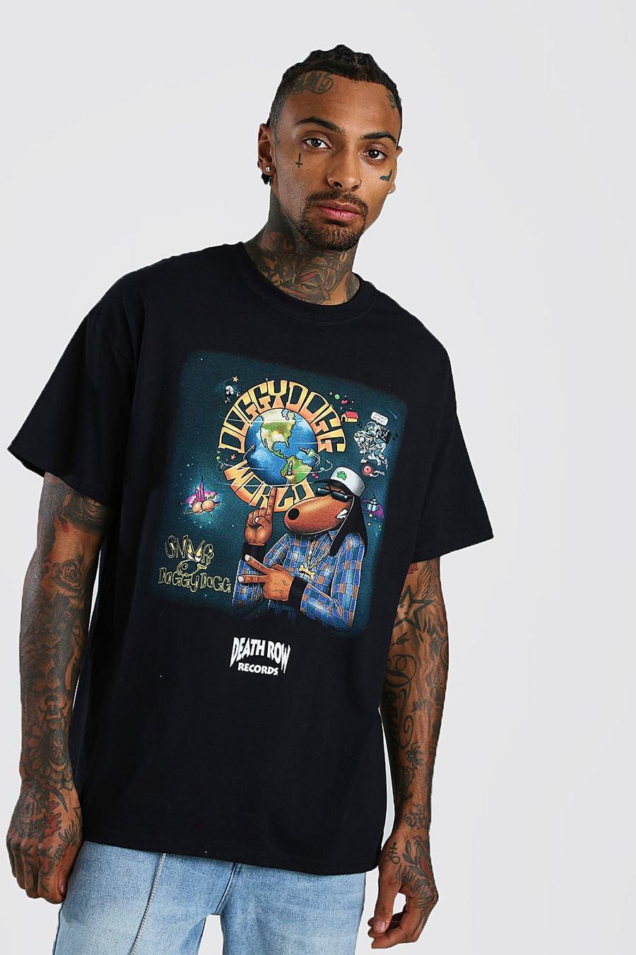 T-shirt con stampa ufficiale Snoop Dogg Death Row, Nero negro