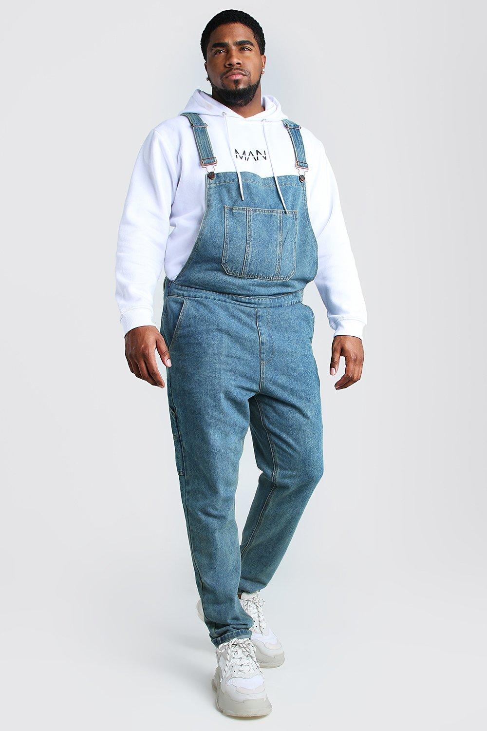 slim denim overalls