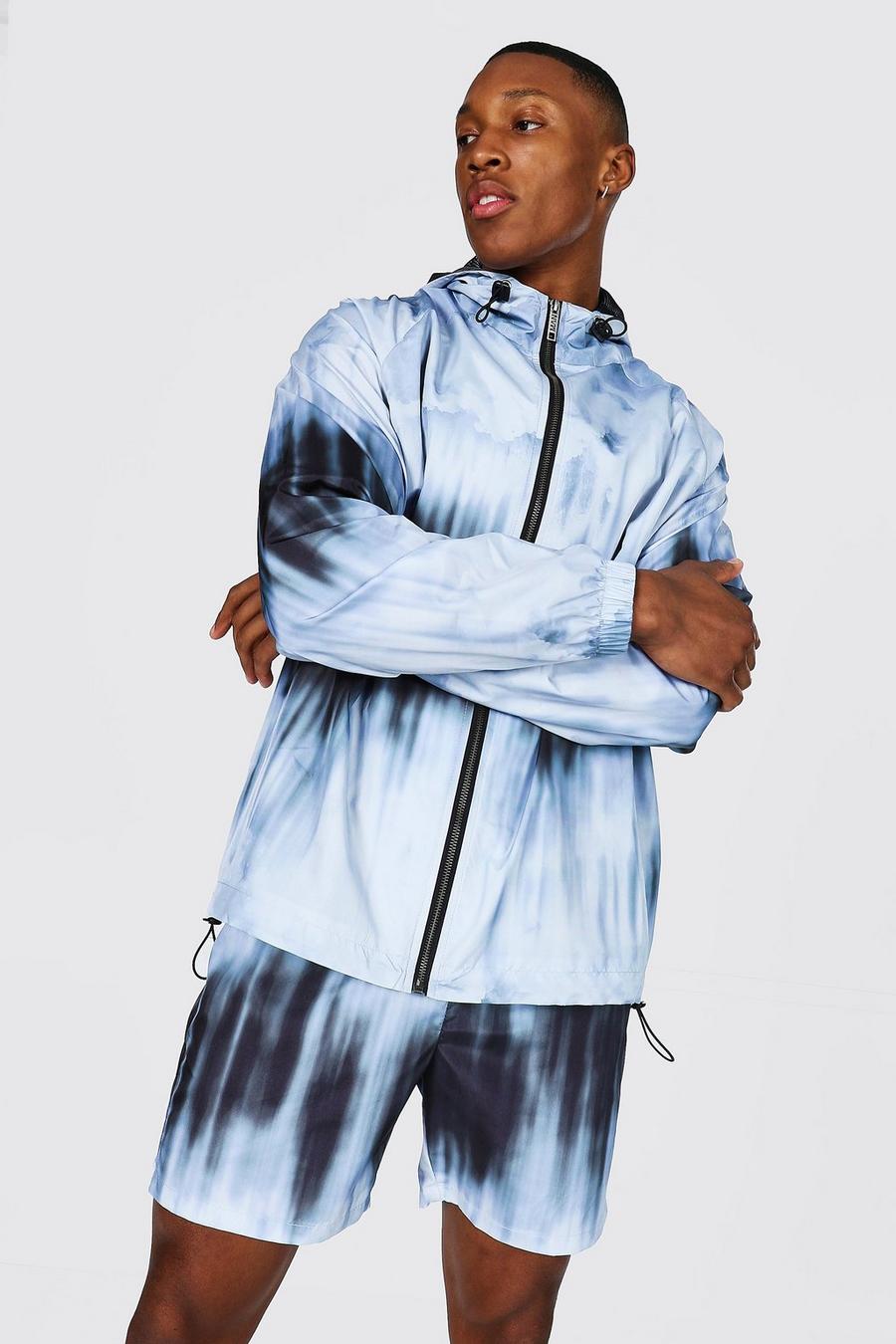 Grey Oversized Tie Dye Cagoule image number 1