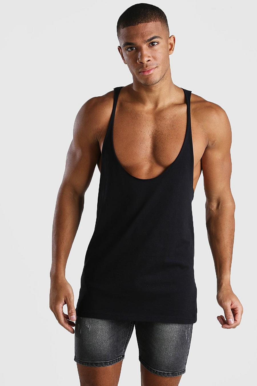 Camiseta de tirantes con espalda de nadador, Negro image number 1