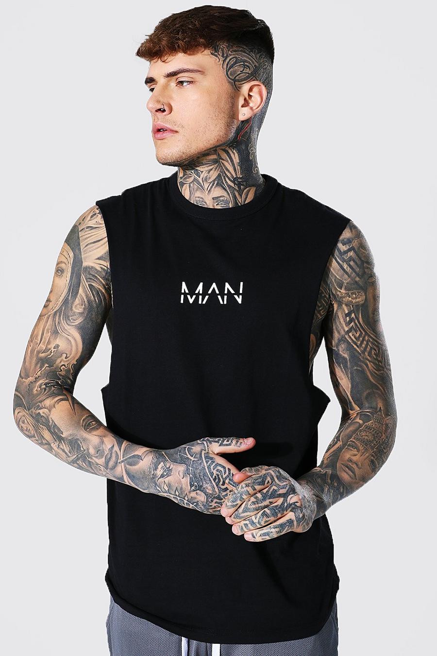 Camiseta de tirantes con sisa caída Original MAN, Negro image number 1