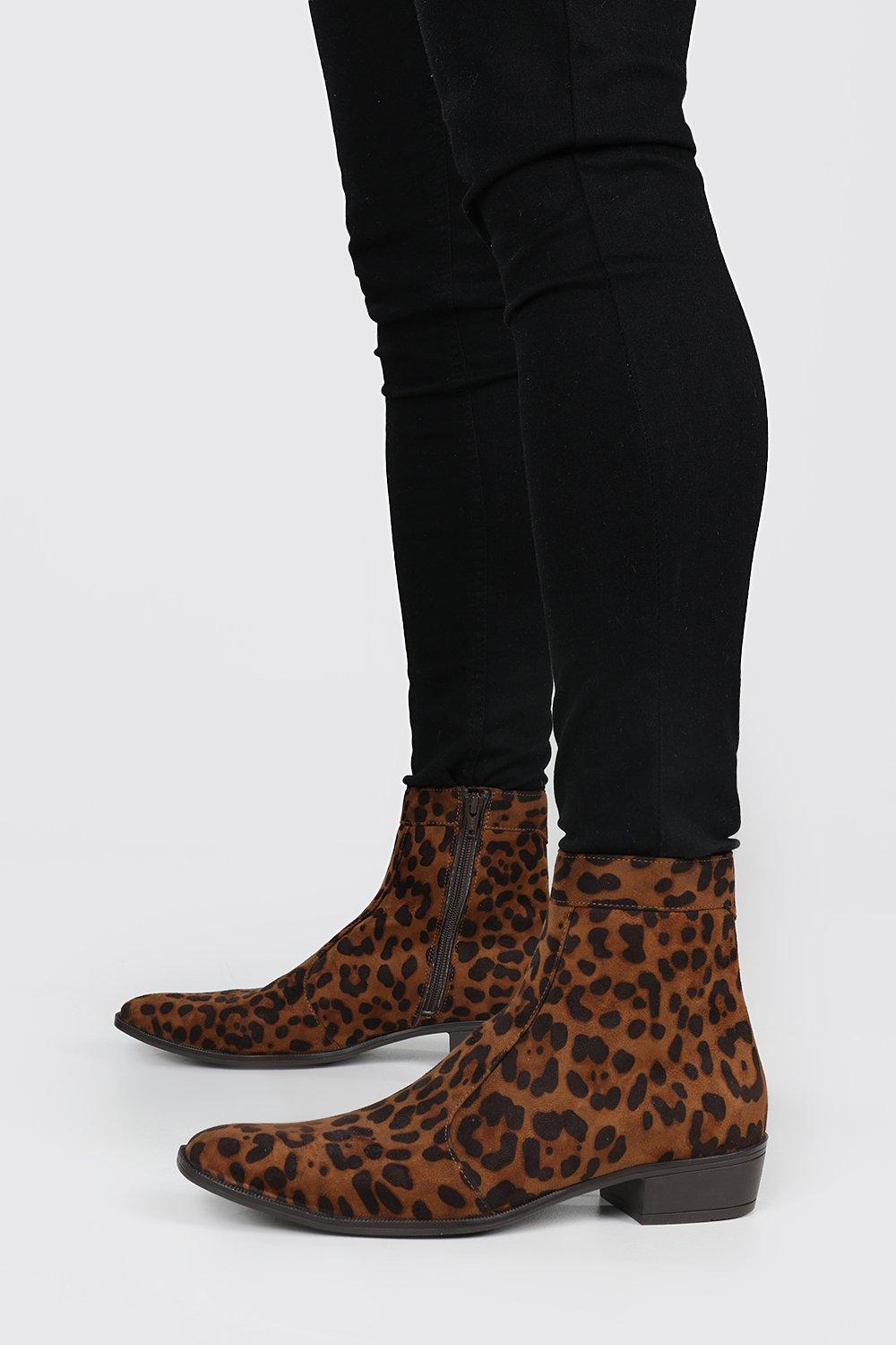 boohoo leopard boots