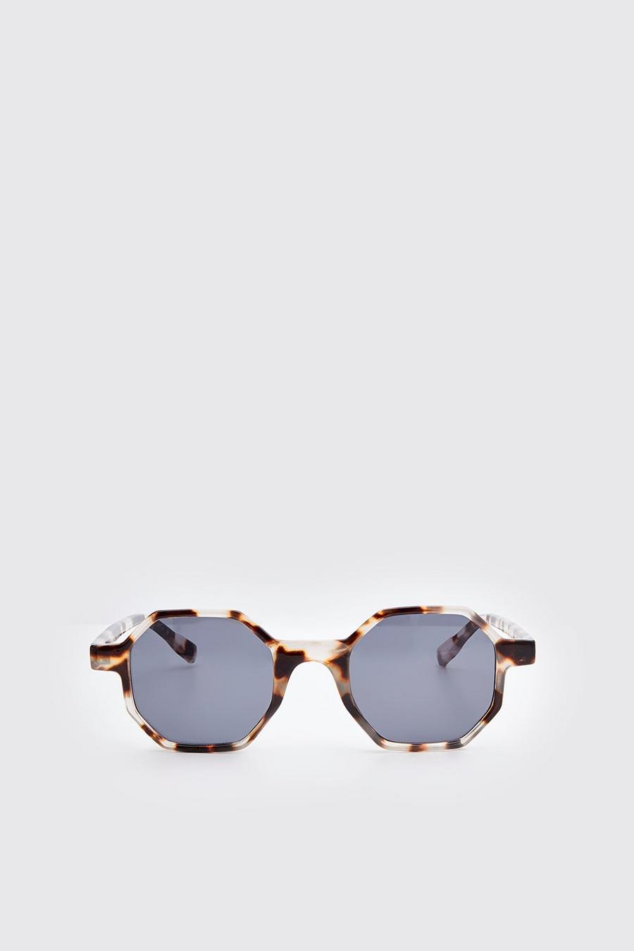 Achteckige Sonnenbrille aus Azetat, Braun image number 1