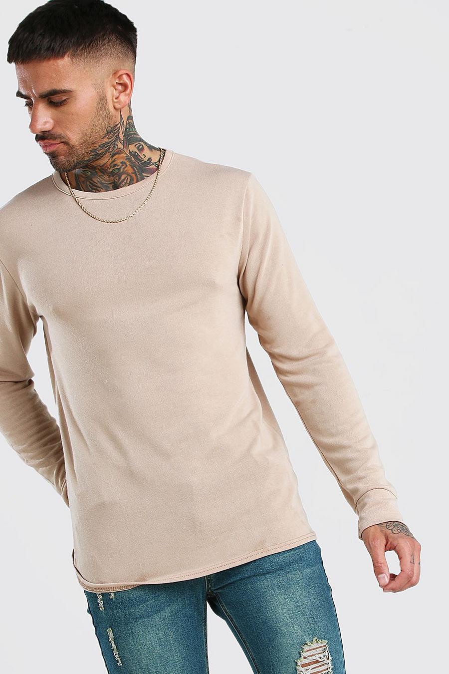 Camel Knitted Crew Neck Sweater image number 1