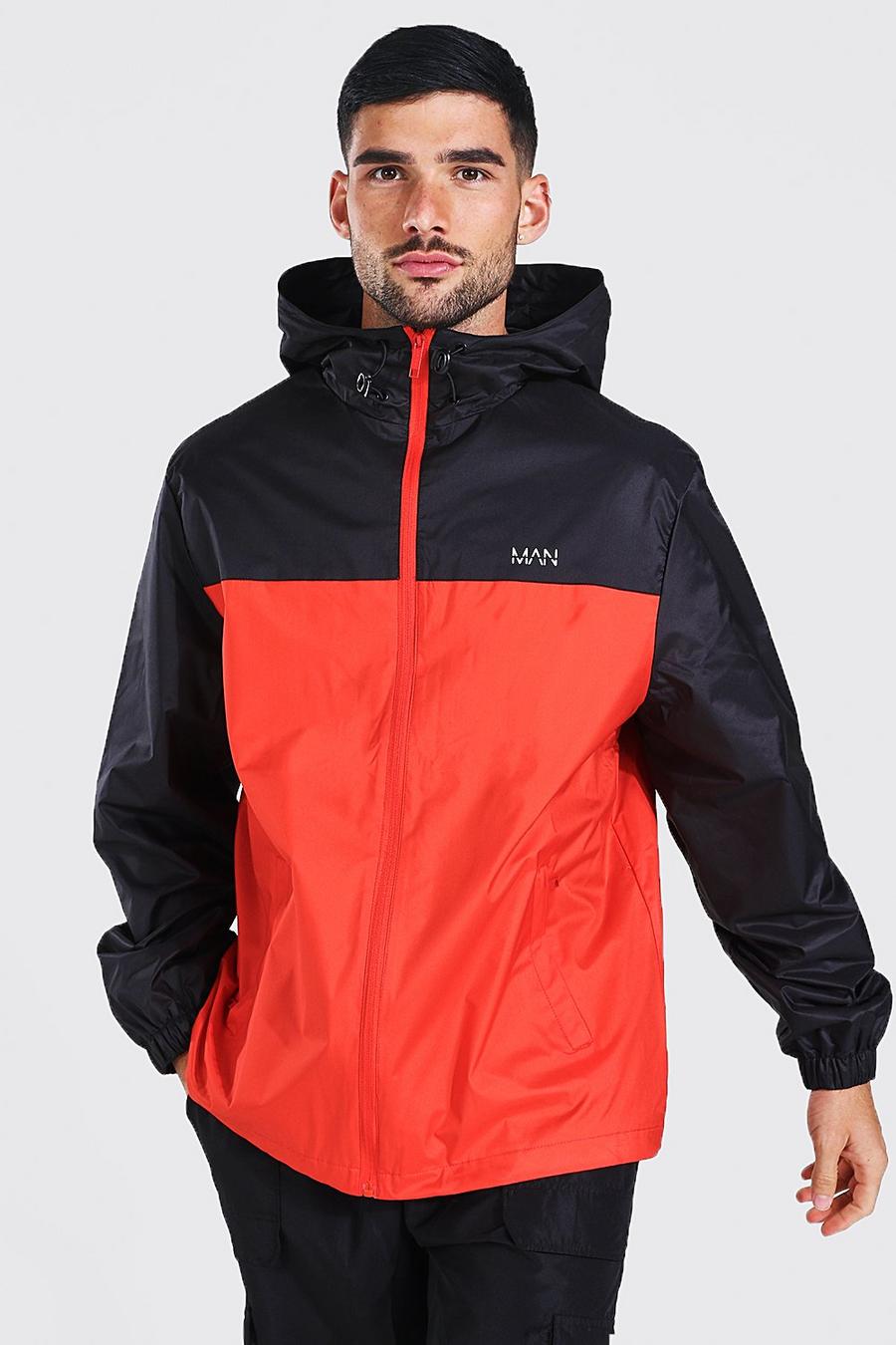 Red Man Dash Contrast Panel Colour Block Cagoule image number 1