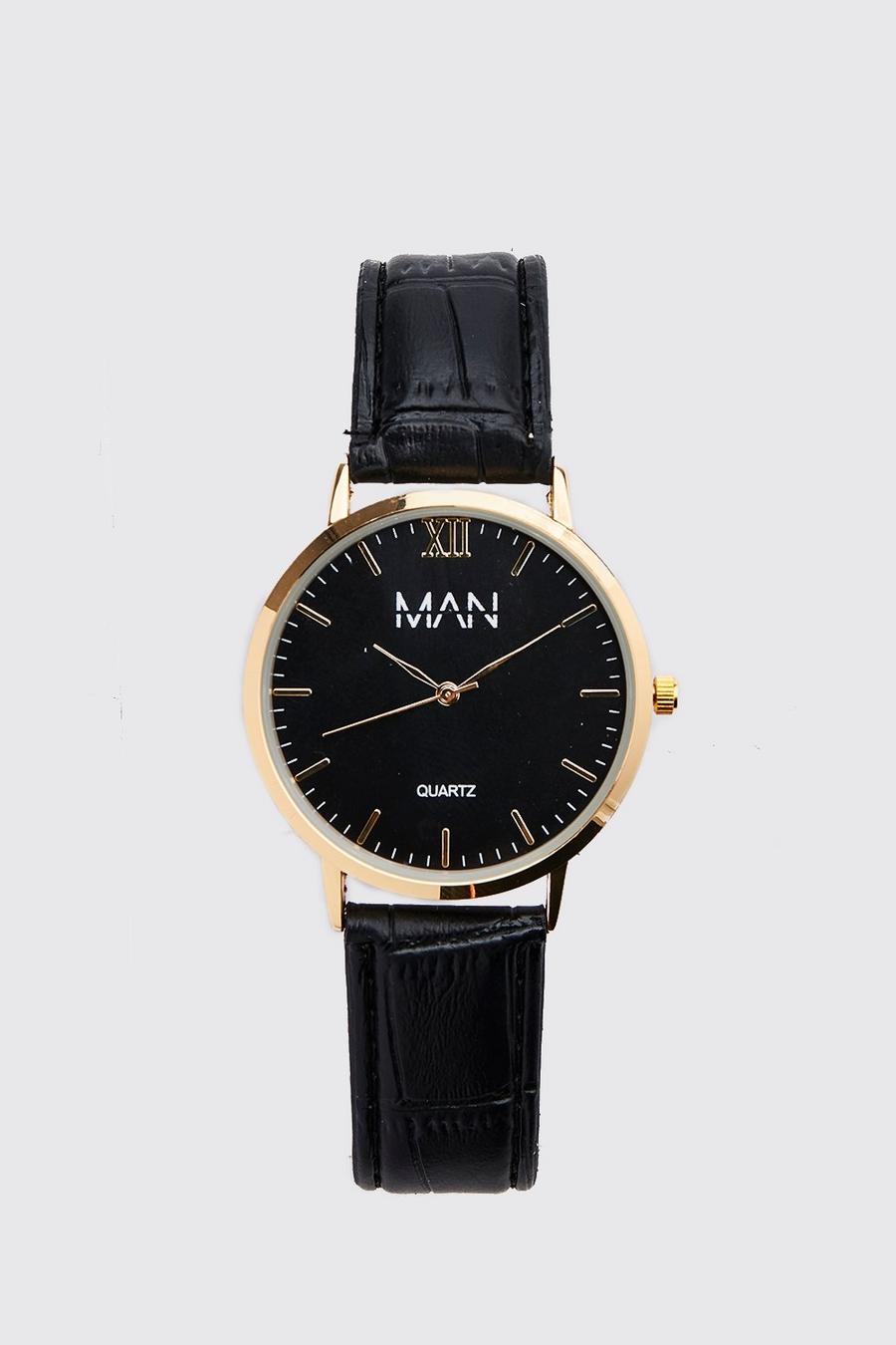 Zwart Man Dash Klassiek Horloge image number 1