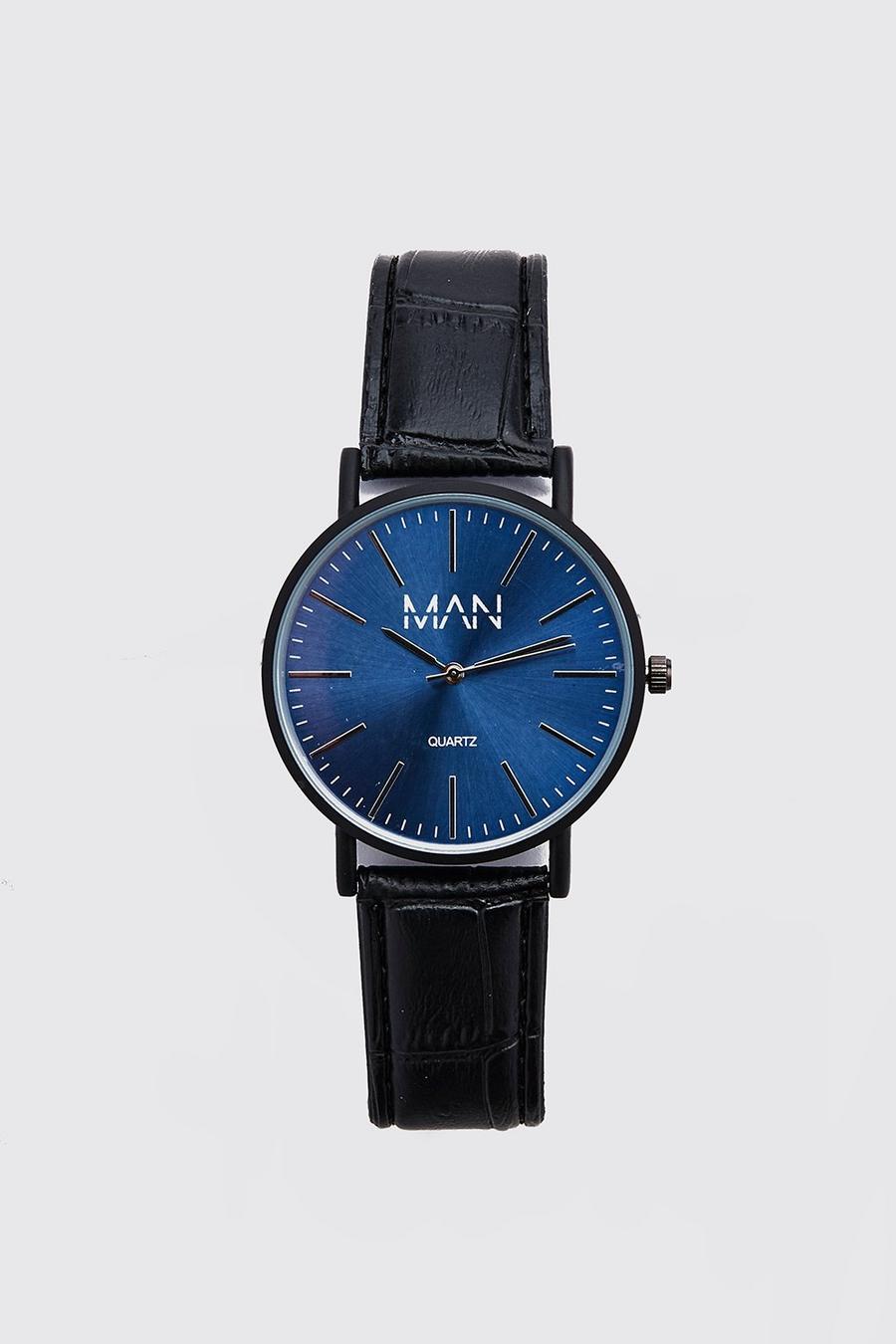 Klassische Armbanduhr mit MAN-Streifen image number 1
