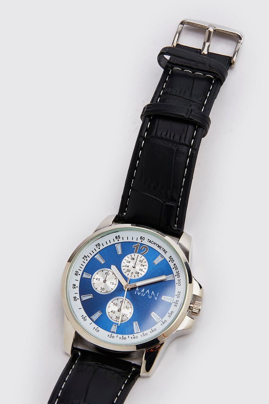 Klassische Armbanduhr mit MAN-Streifen image number 1