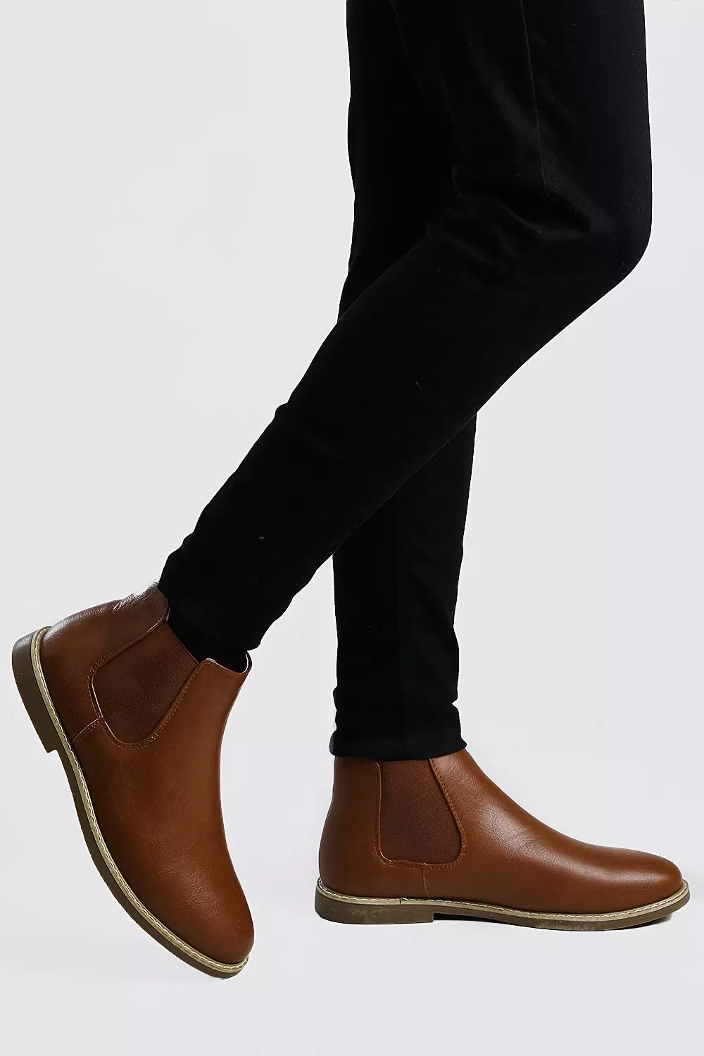 Leather look chelsea boots deals