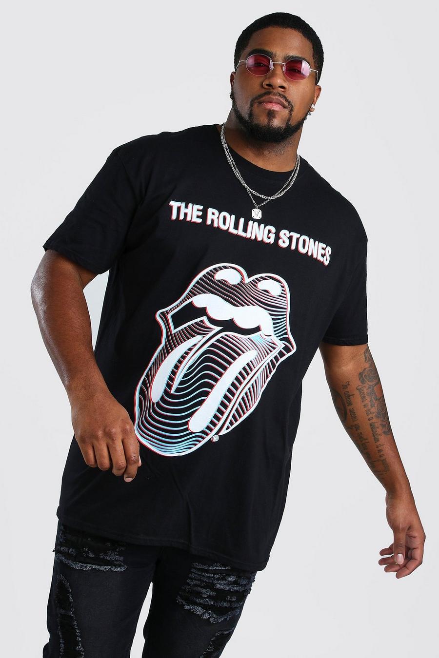 Black Big & Tall - T-shirt med Rolling Stones-motiv image number 1