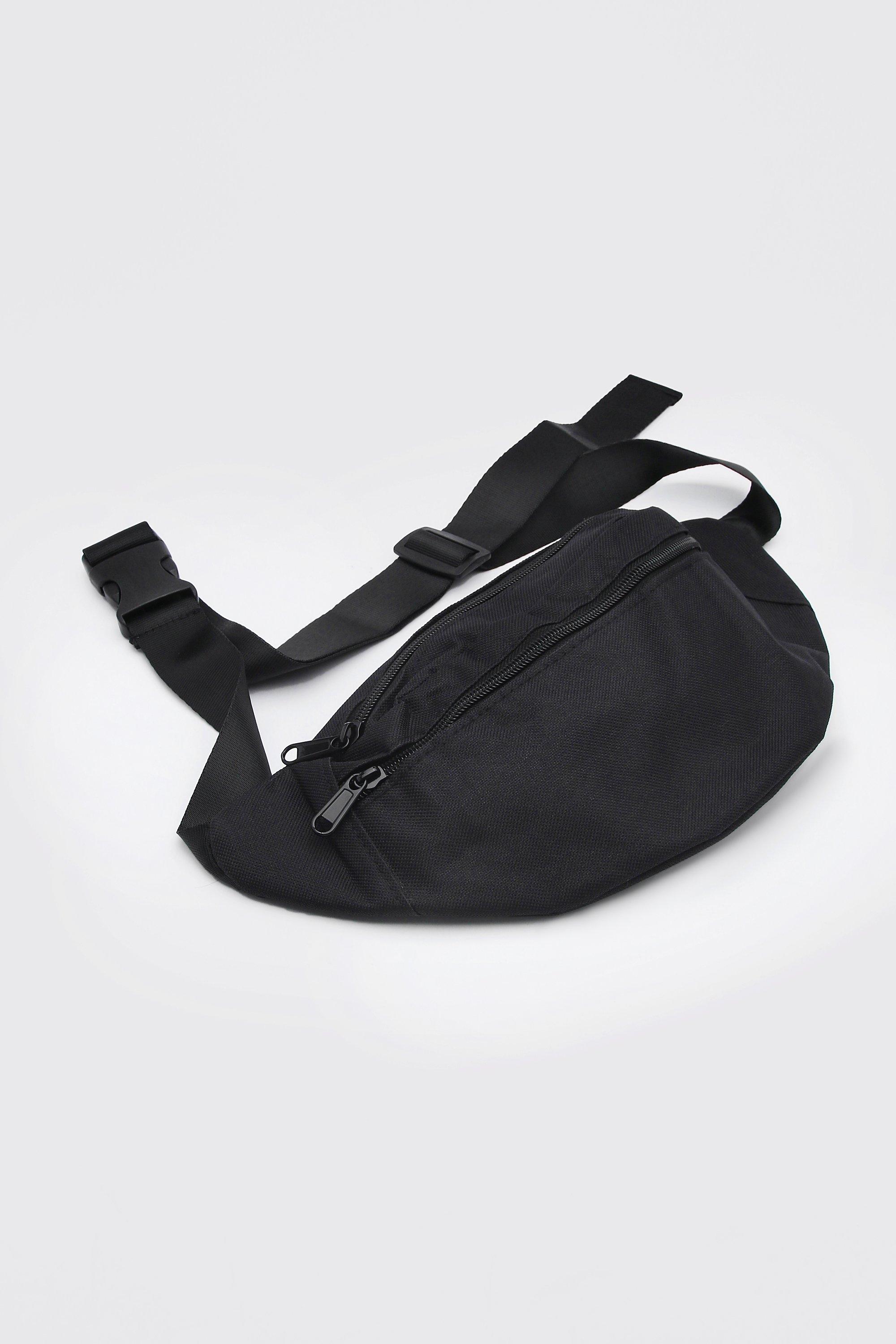 Mens plain black bum bag sale