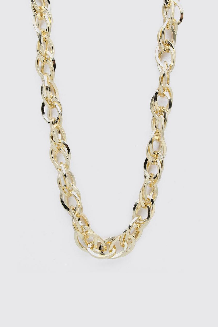 Gold metallic Cluster Chain Necklace image number 1