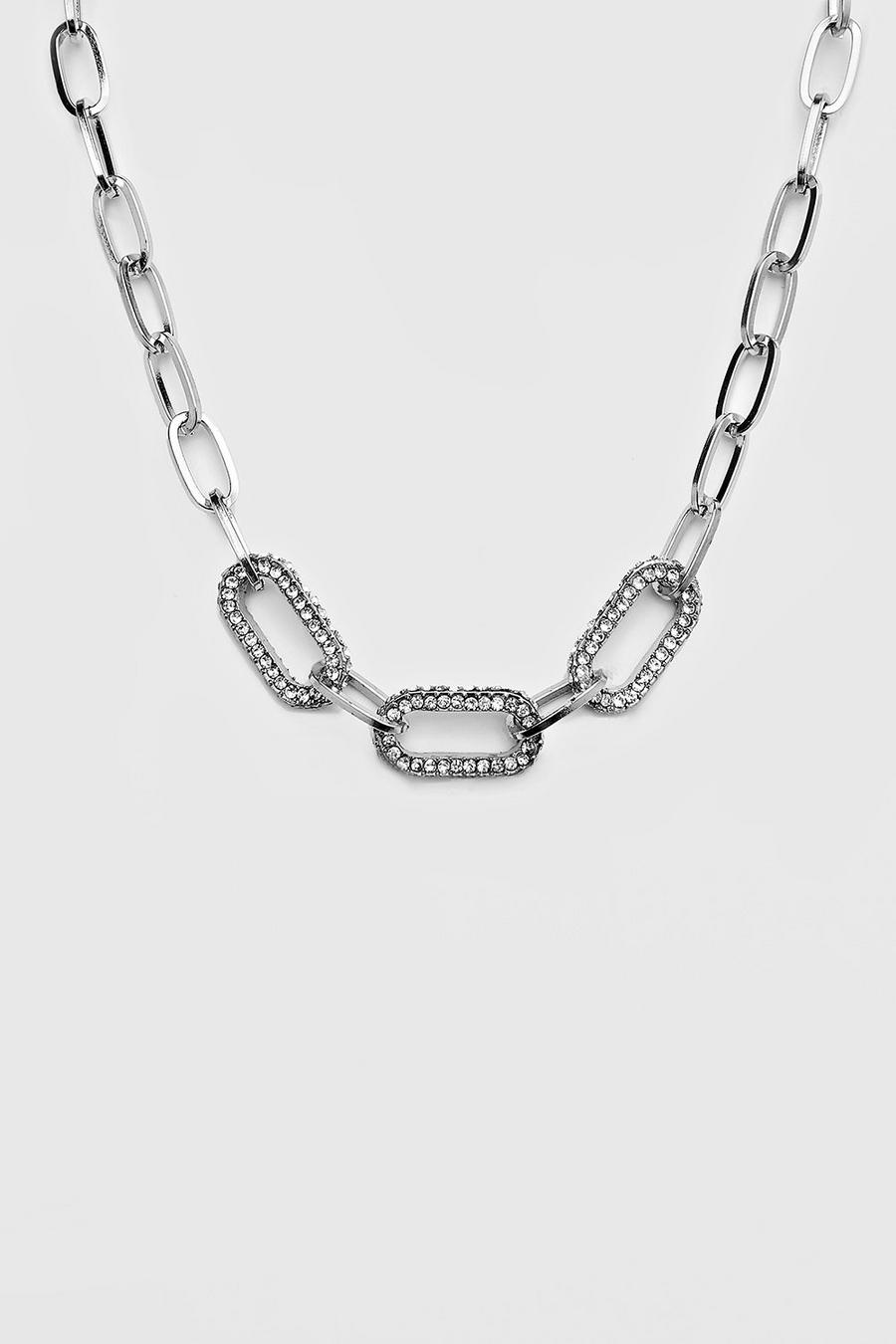 Silver Diamante Detail Chain image number 1