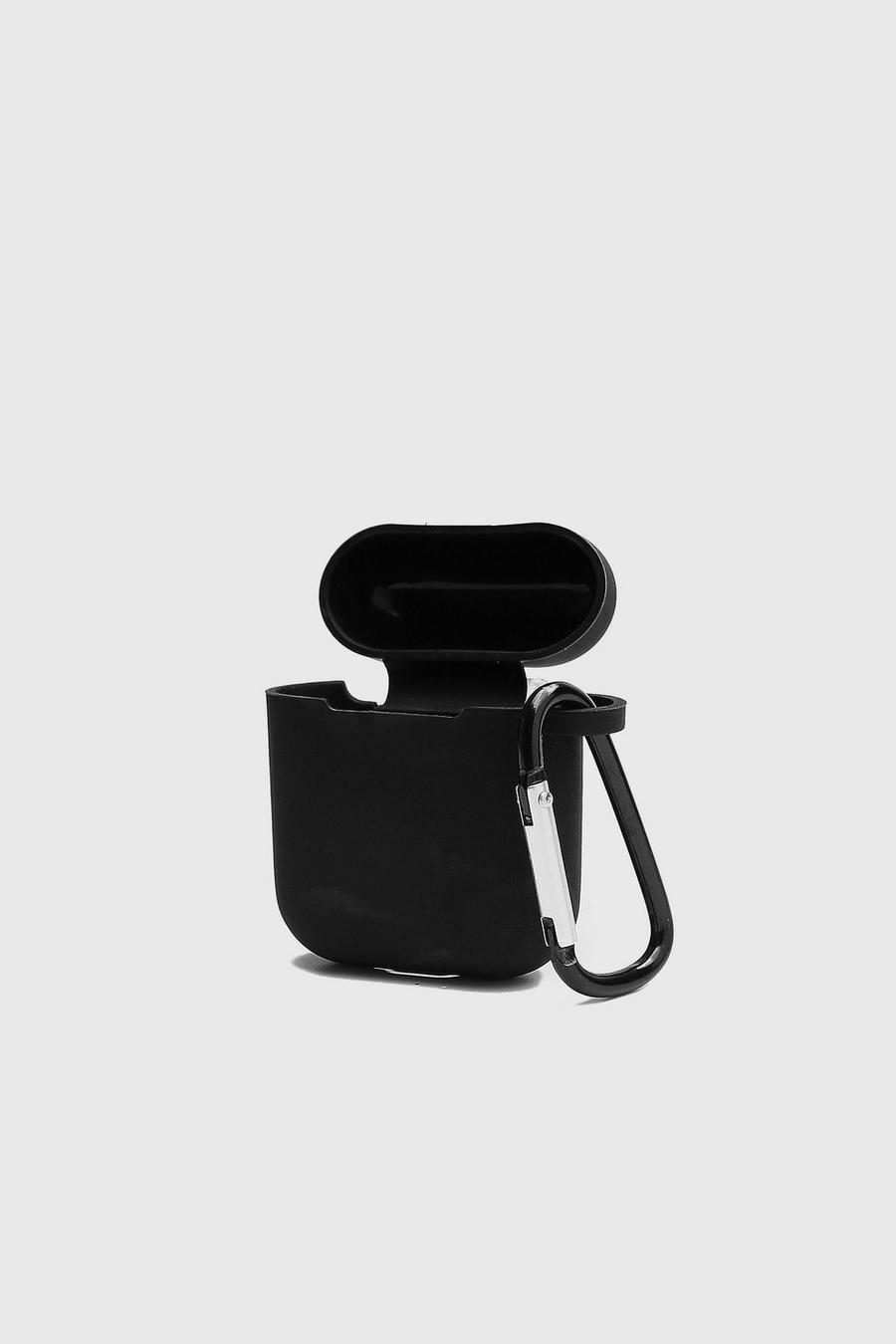 Black Silicone Carabiner Airpod Case image number 1