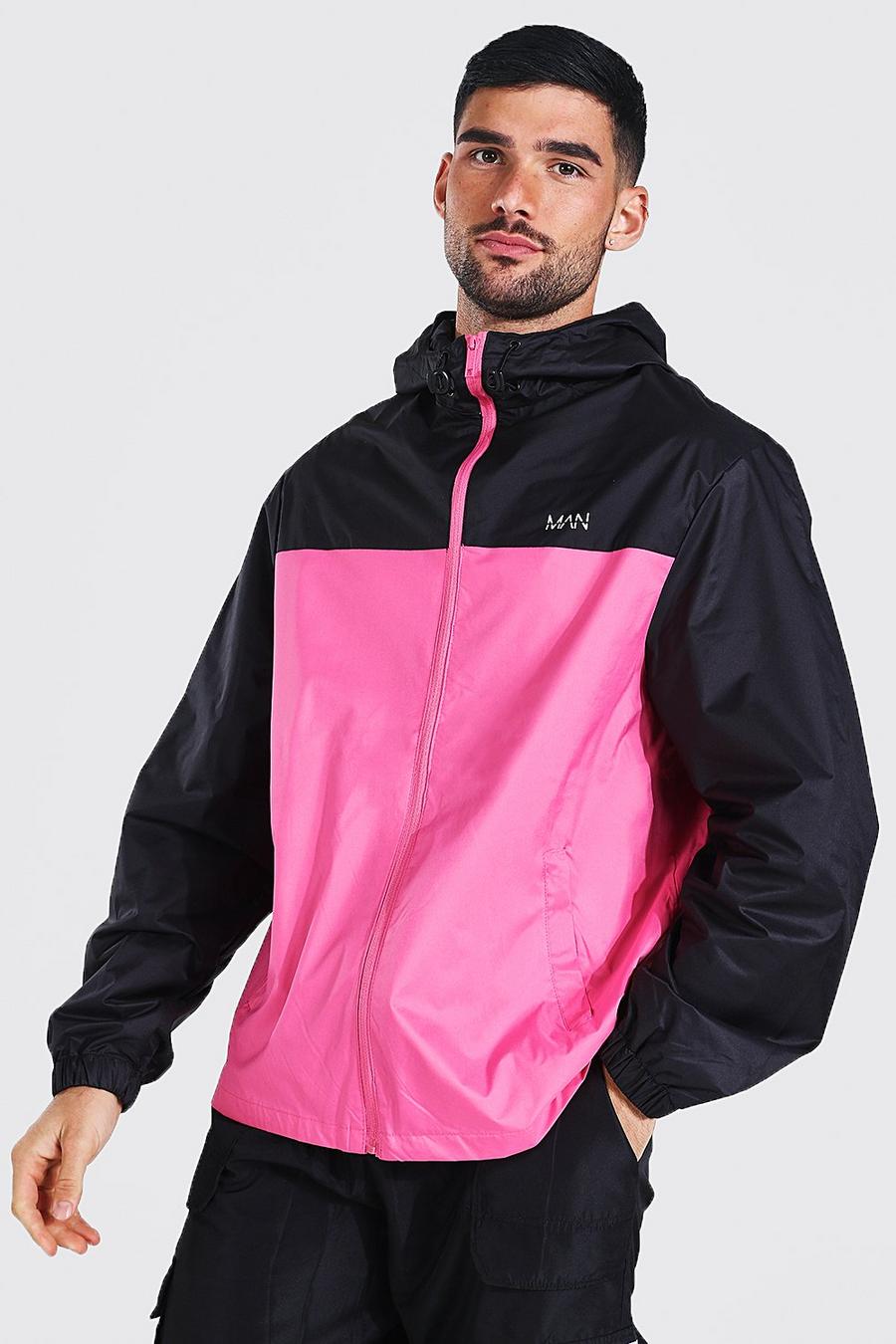 Pink Man Dash Colour Block Anorak Met Contrasterend Paneel image number 1
