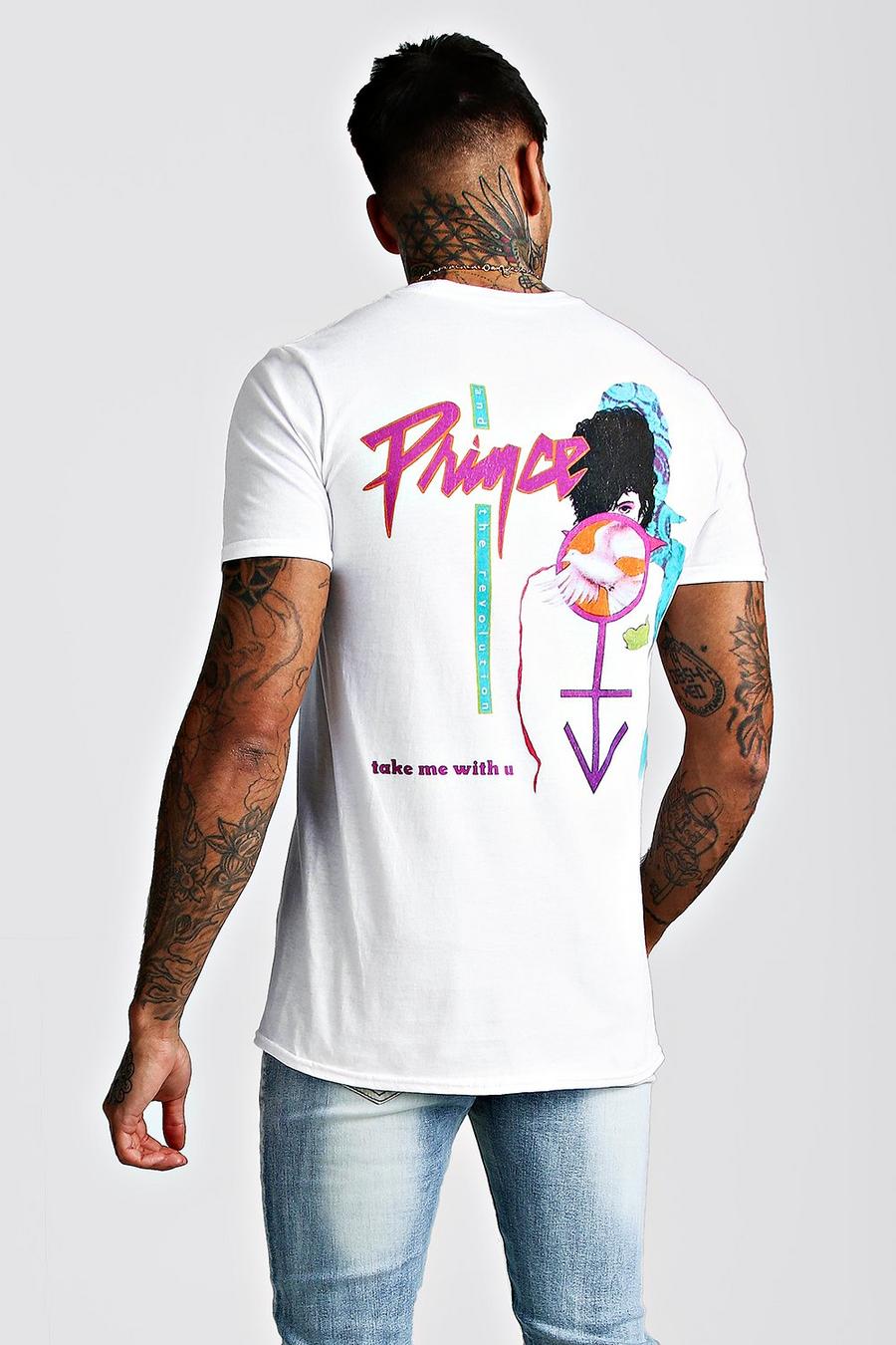 T-Shirt mit lizenziertem Prince-Print vorn und hinten, Weiß image number 1