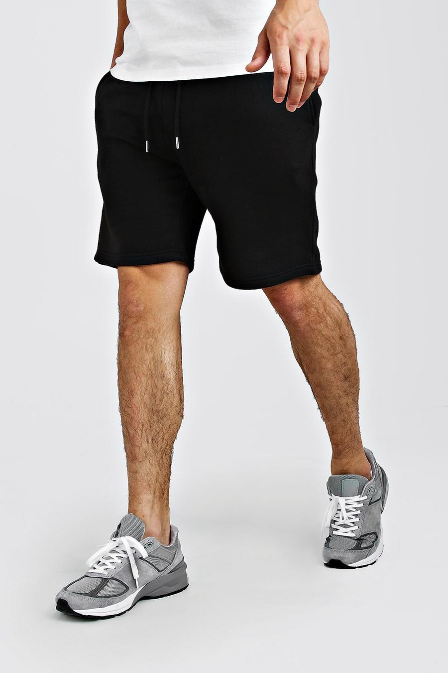 Schlichte, halblange Jersey-Shorts, Schwarz image number 1