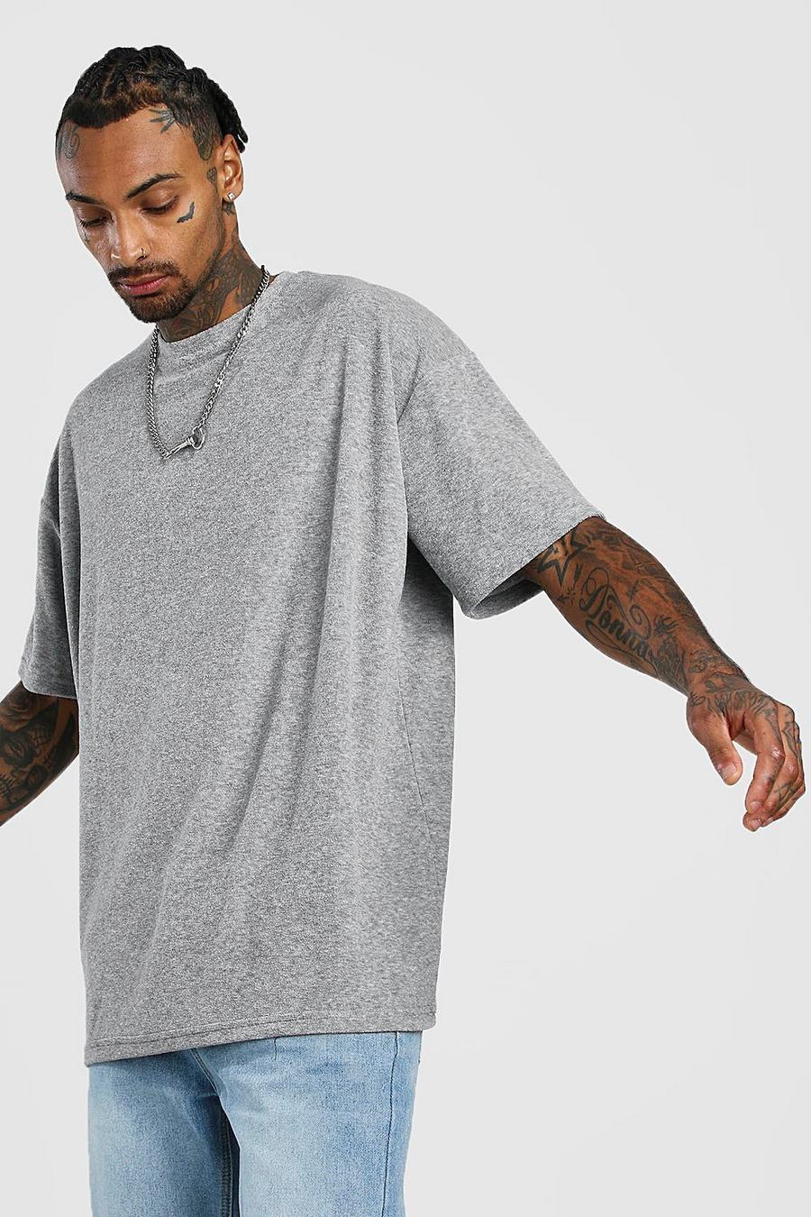 Grey Oversized T-Shirt In Towelling image number 1