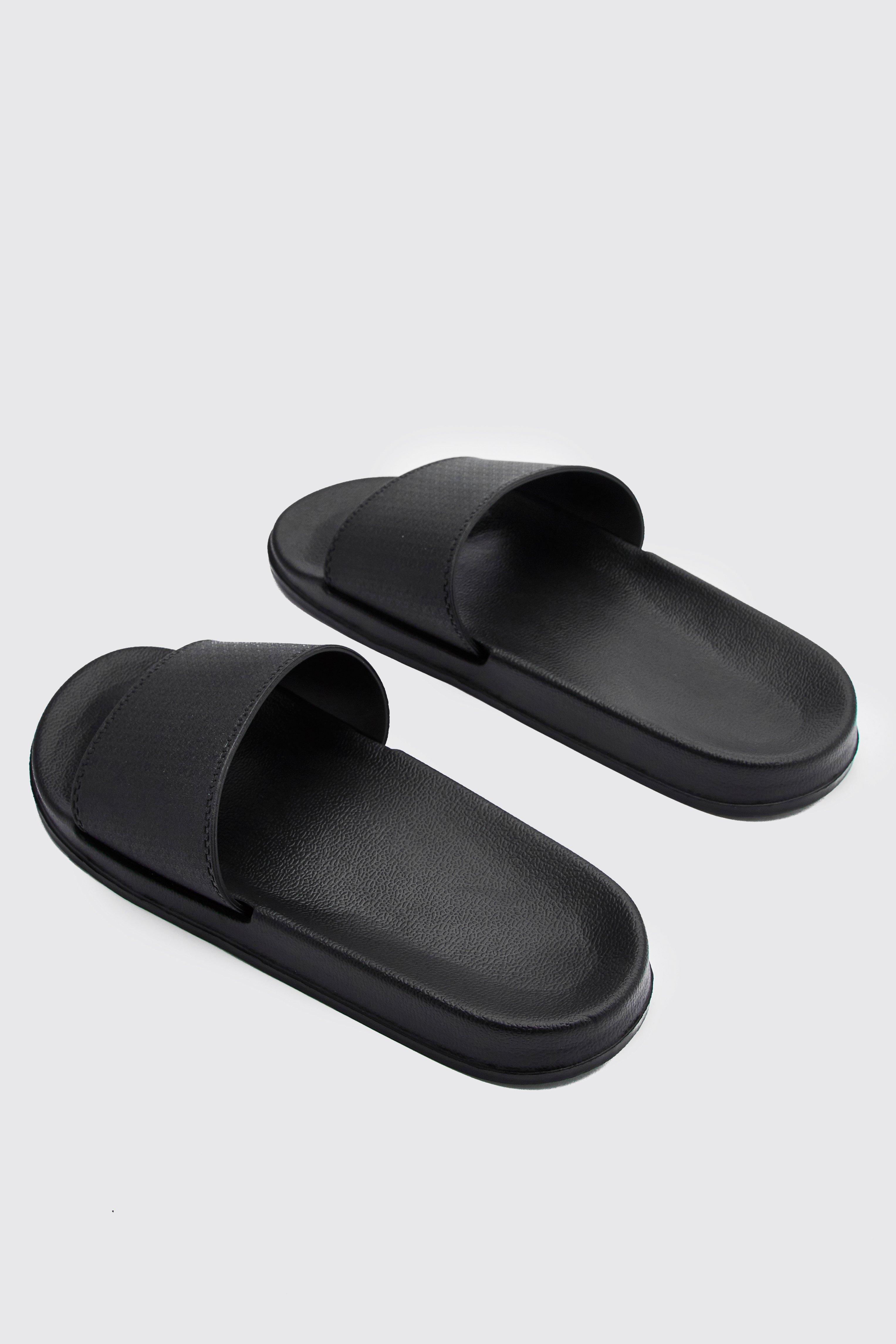 Black best sale plain sliders