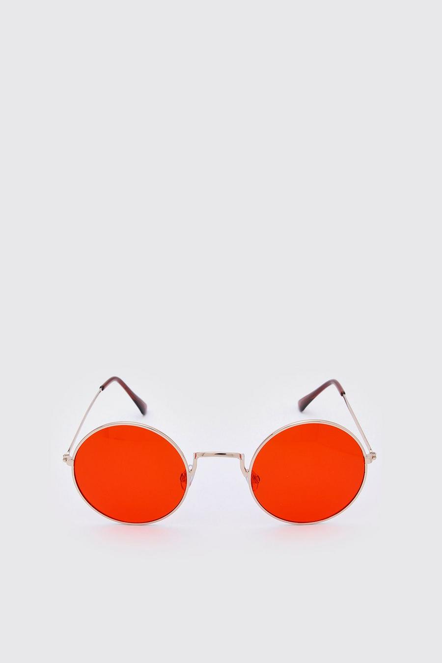 Red Round Coloured Lens Sunglasses image number 1