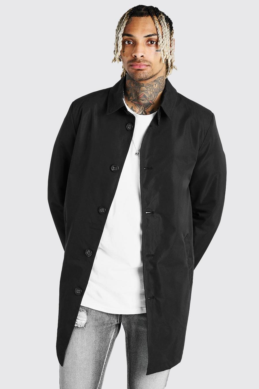 Black Single Breasted Twill Mac image number 1