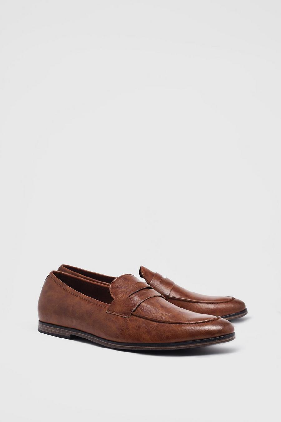 Tan Faux Leather Saddle Loafer image number 1
