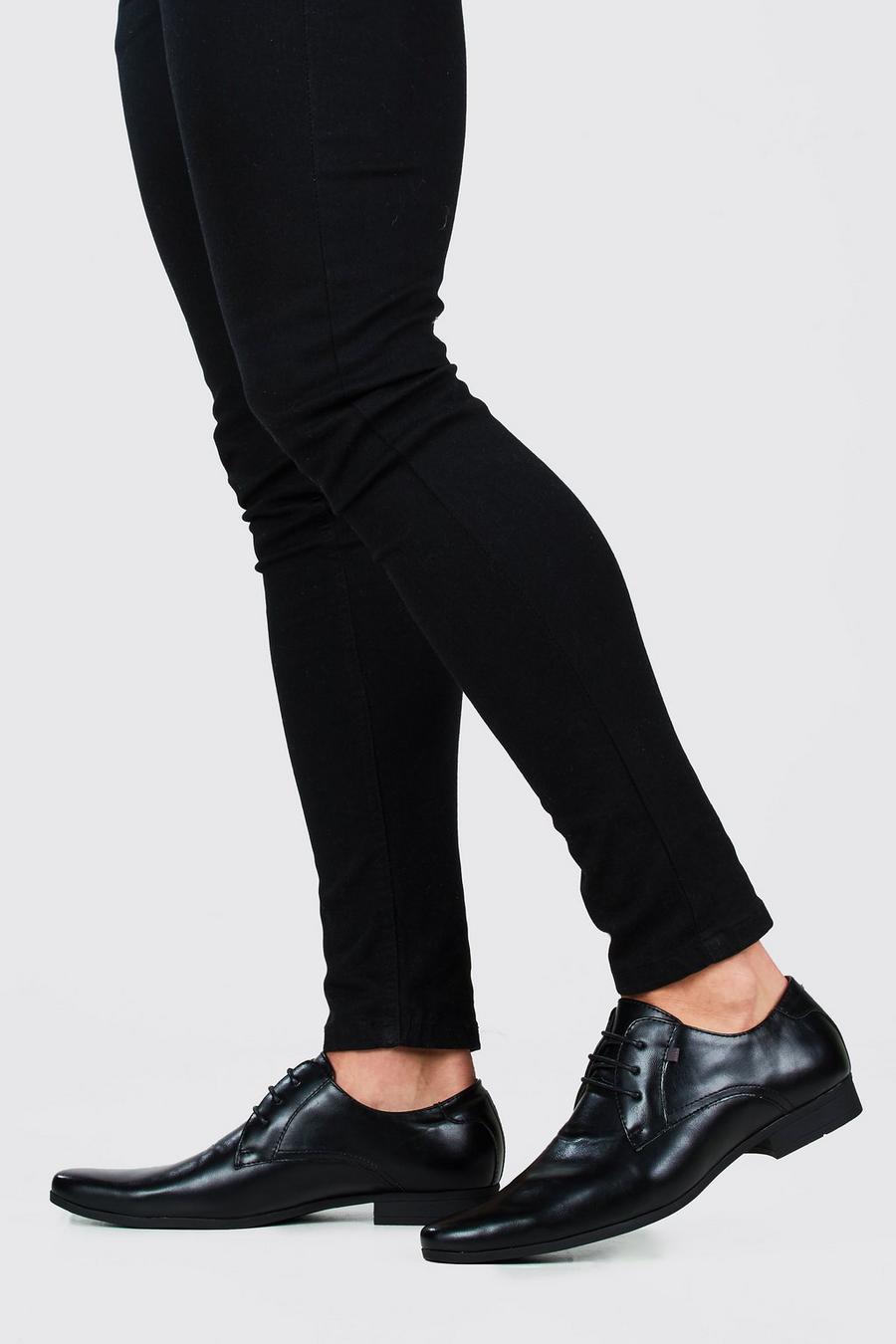 Zapatos formales de cuero sintético, Negro image number 1