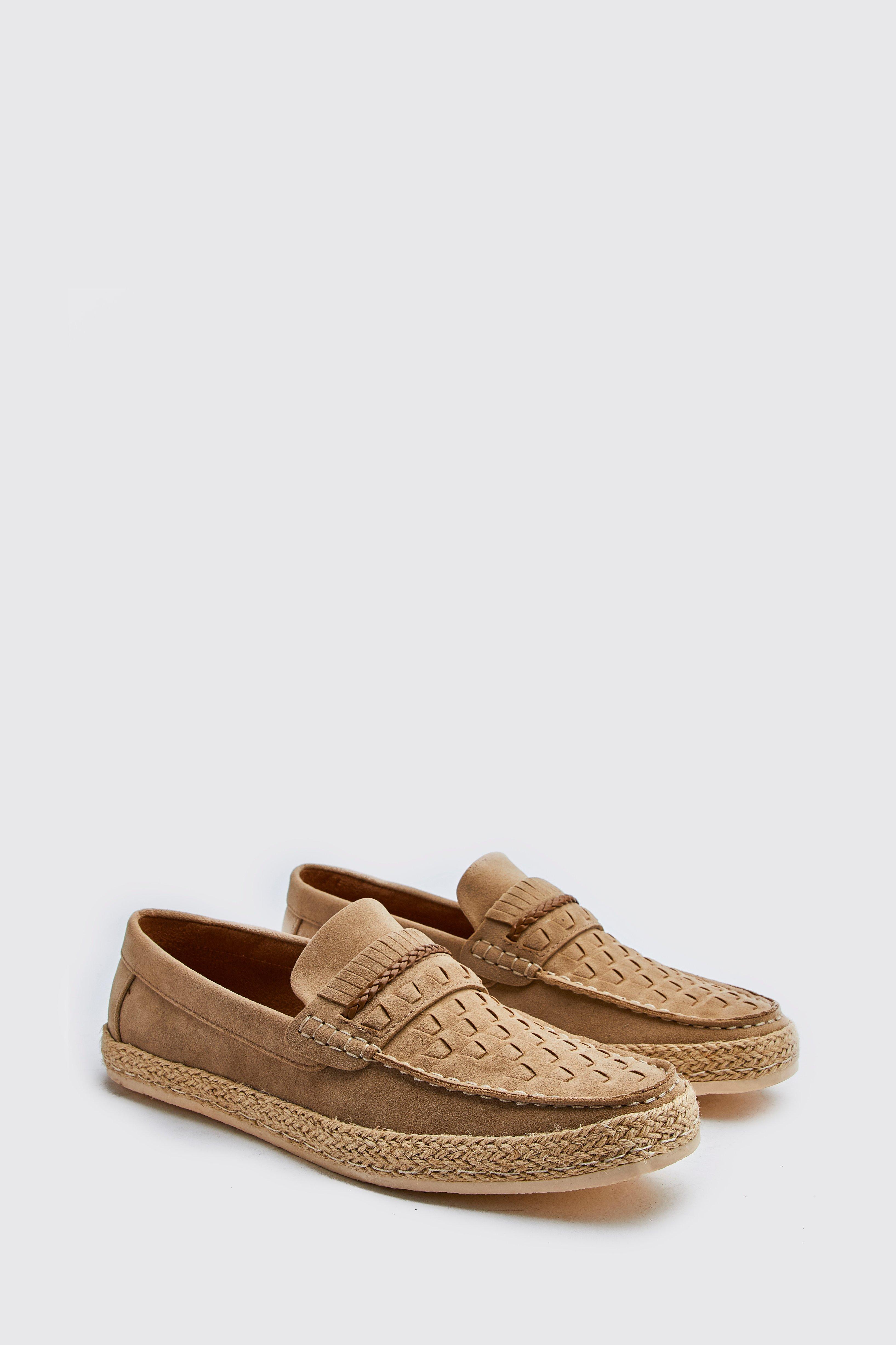 suede woven loafers