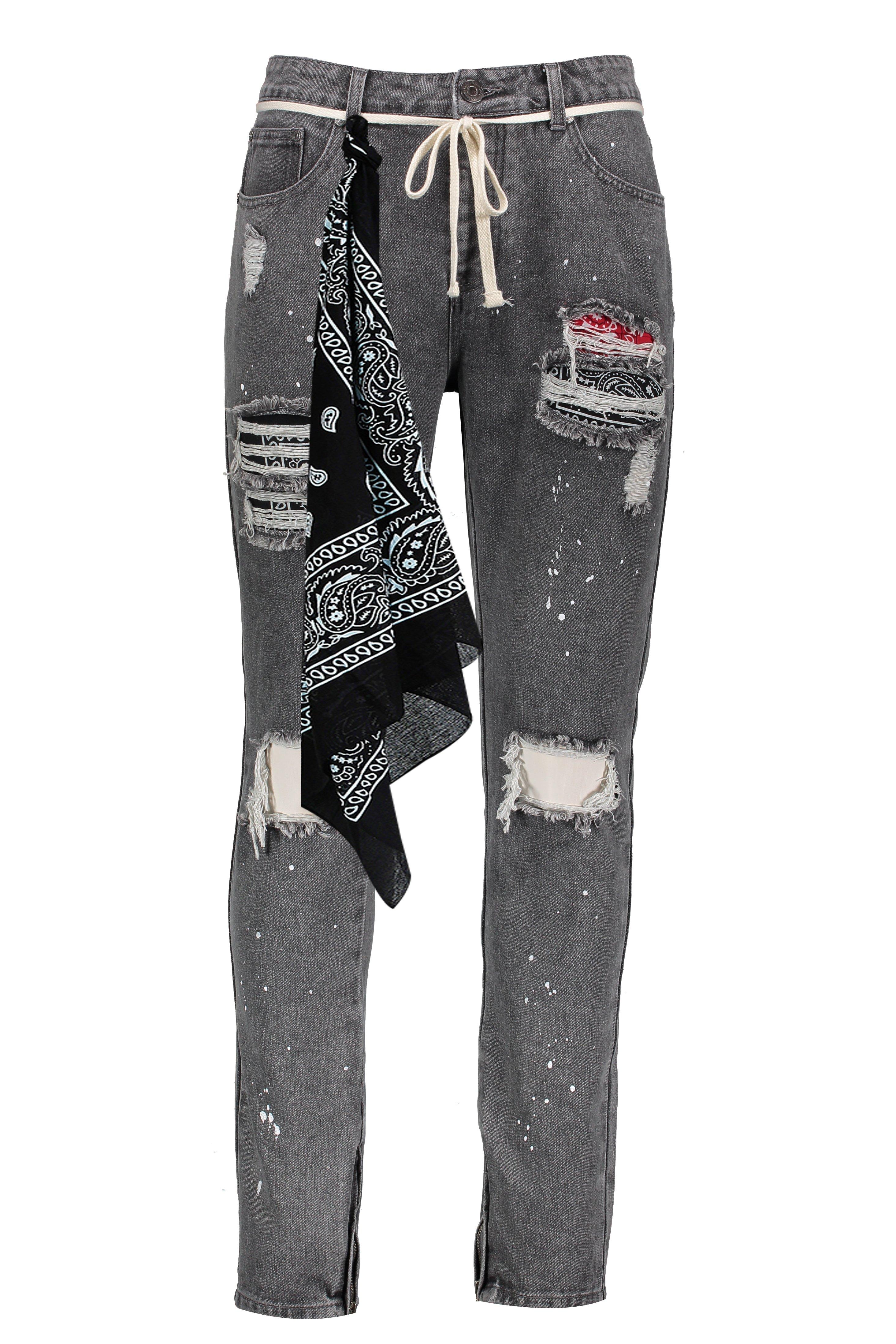 paint splatter jeans grey