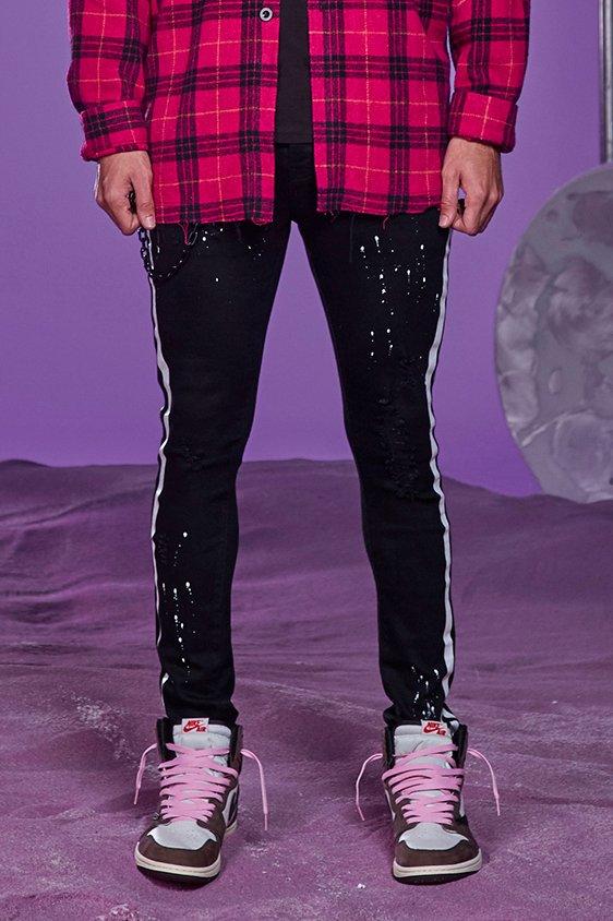 Checkered hot sale stripe jeans
