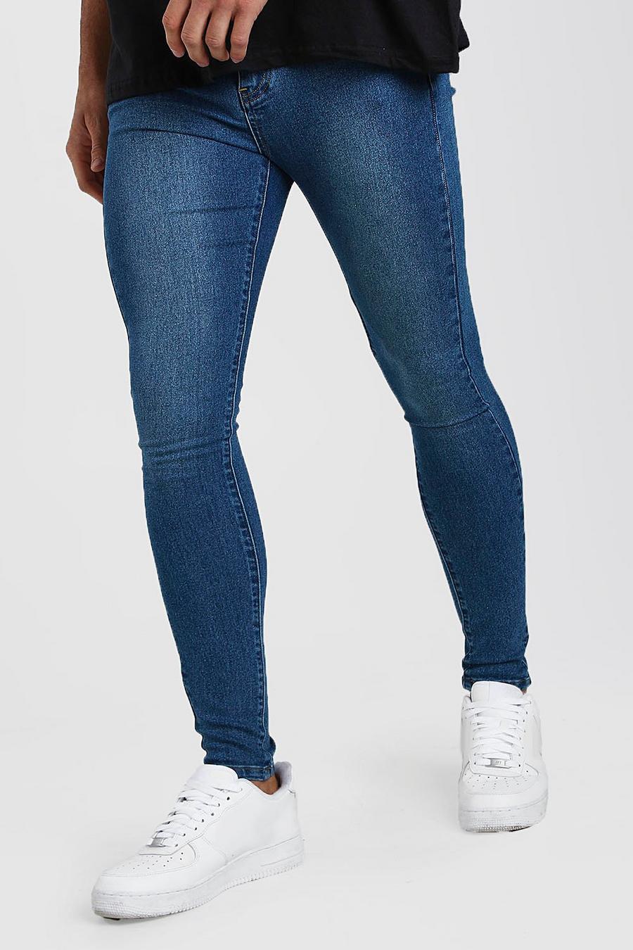 Blauw Spray On Skinny Jeans image number 1